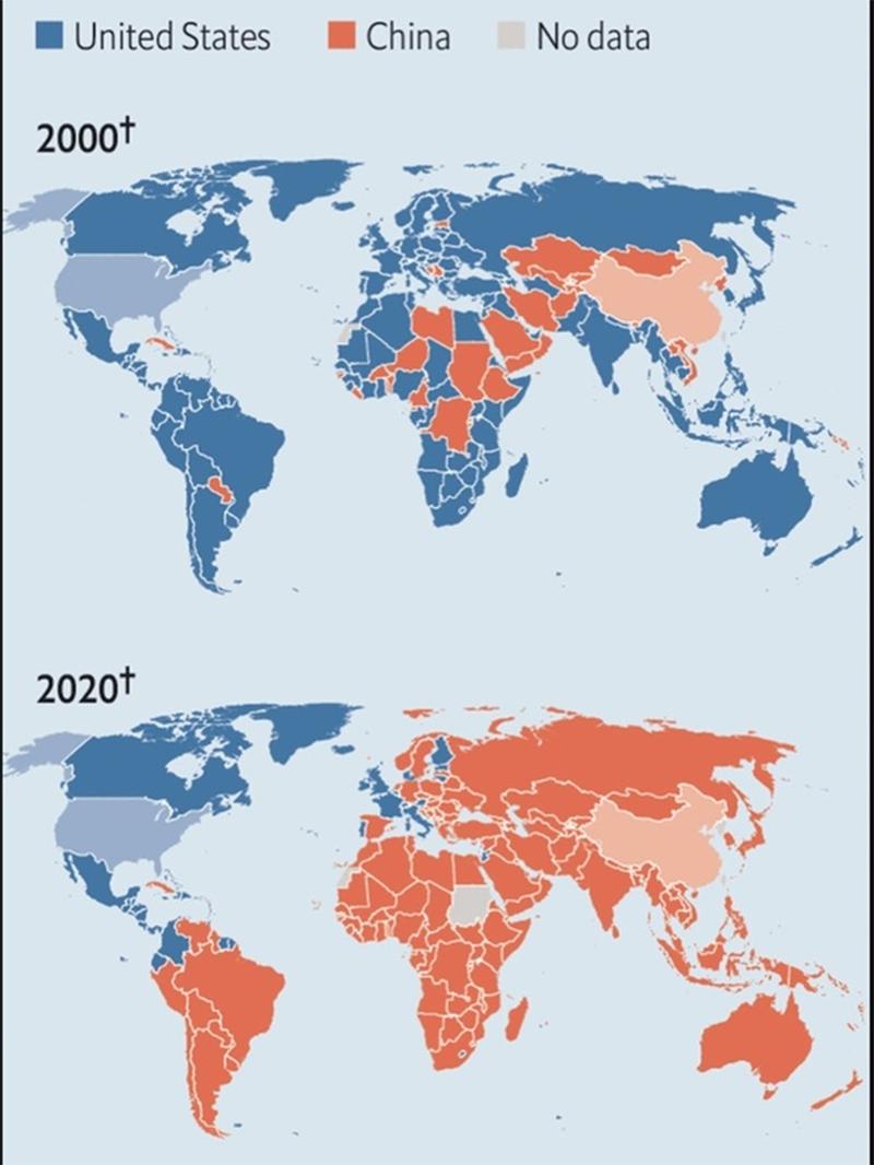 看到这张图，你就能理解美国人为什么对中国充满恐惧、坐立不安？才短短20年，全球8