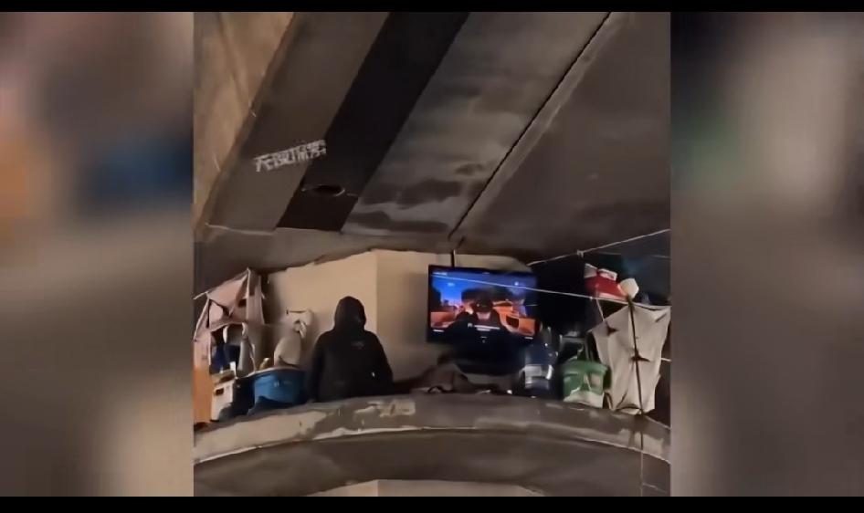 以前只见过住桥洞的，这次直接住到了高架桥半空[捂脸]
