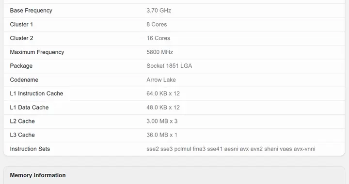 性能提升近一成，英特爾Ultra 200K Plus系列處理器跑分出爐