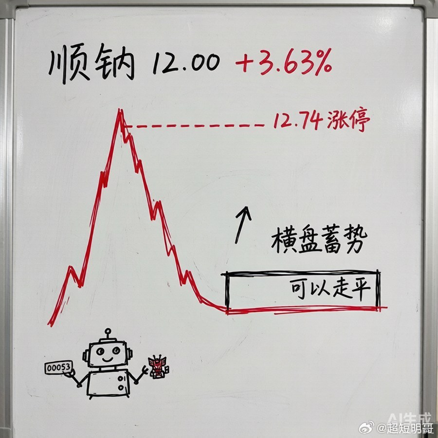顺钠股份（000533）线走平了，能不能冲？聊聊我的看法今天顺钠的走法很有意思：