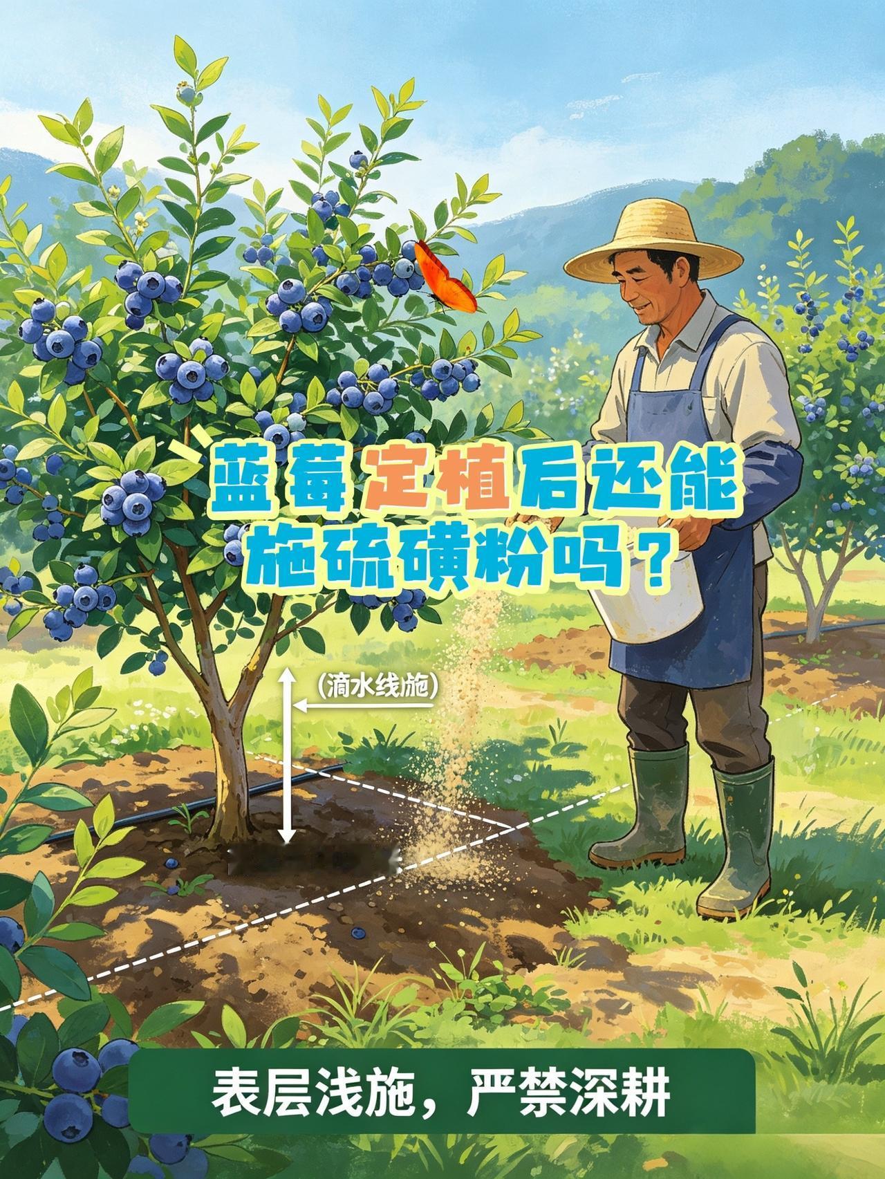 蓝莓定植后还能施硫磺粉吗？蓝莓种植 蓝莓调酸