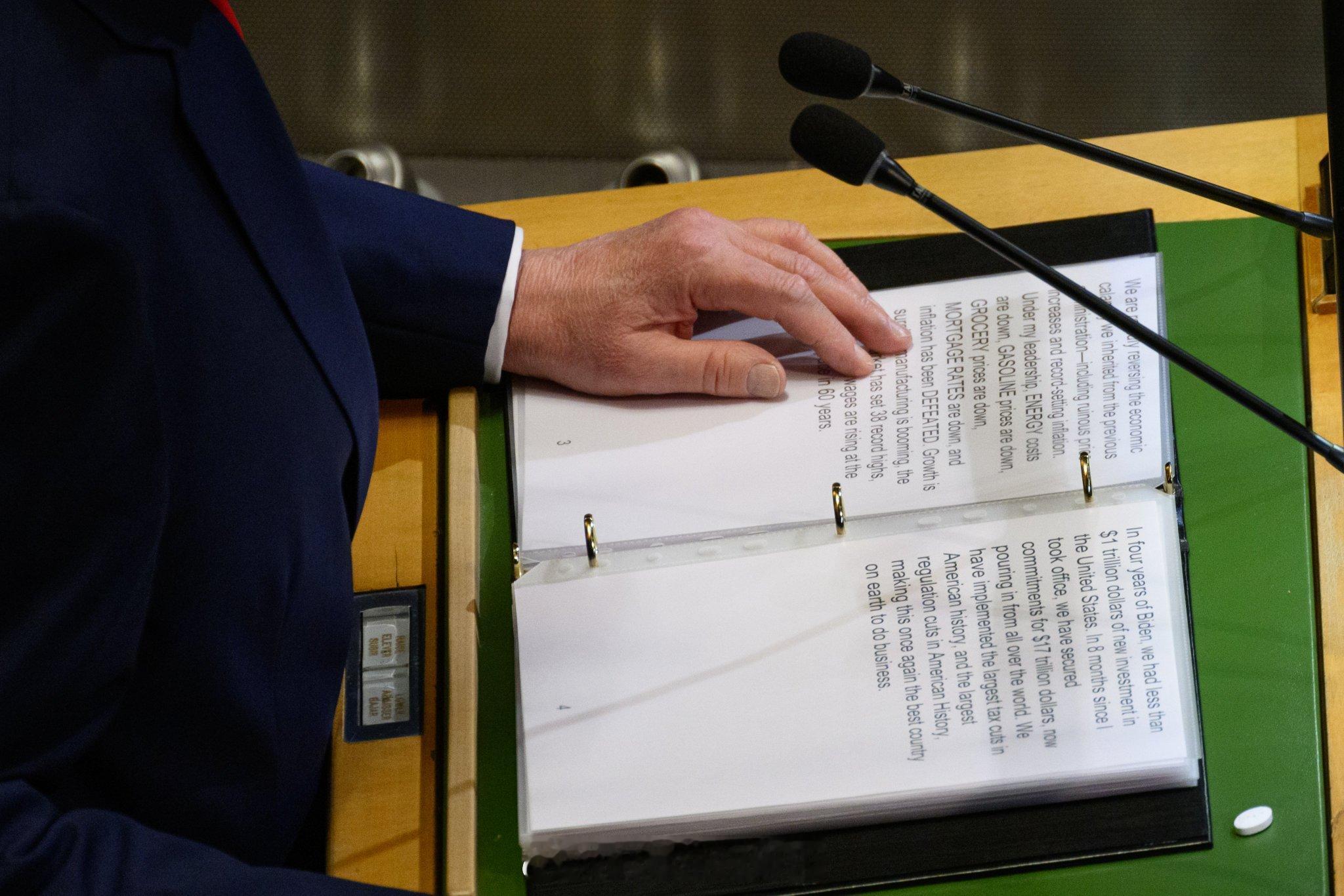 在联合国讲话没有提词器。 ​​​