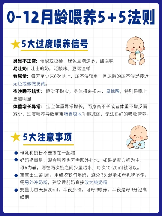 0-1岁喂养黄金公式，5+5法则