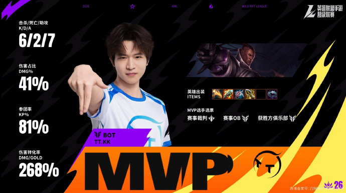 2026WRL夏季赛 第二局：RV 0-2 TT本局MVP：TT.kk（卢锡安）