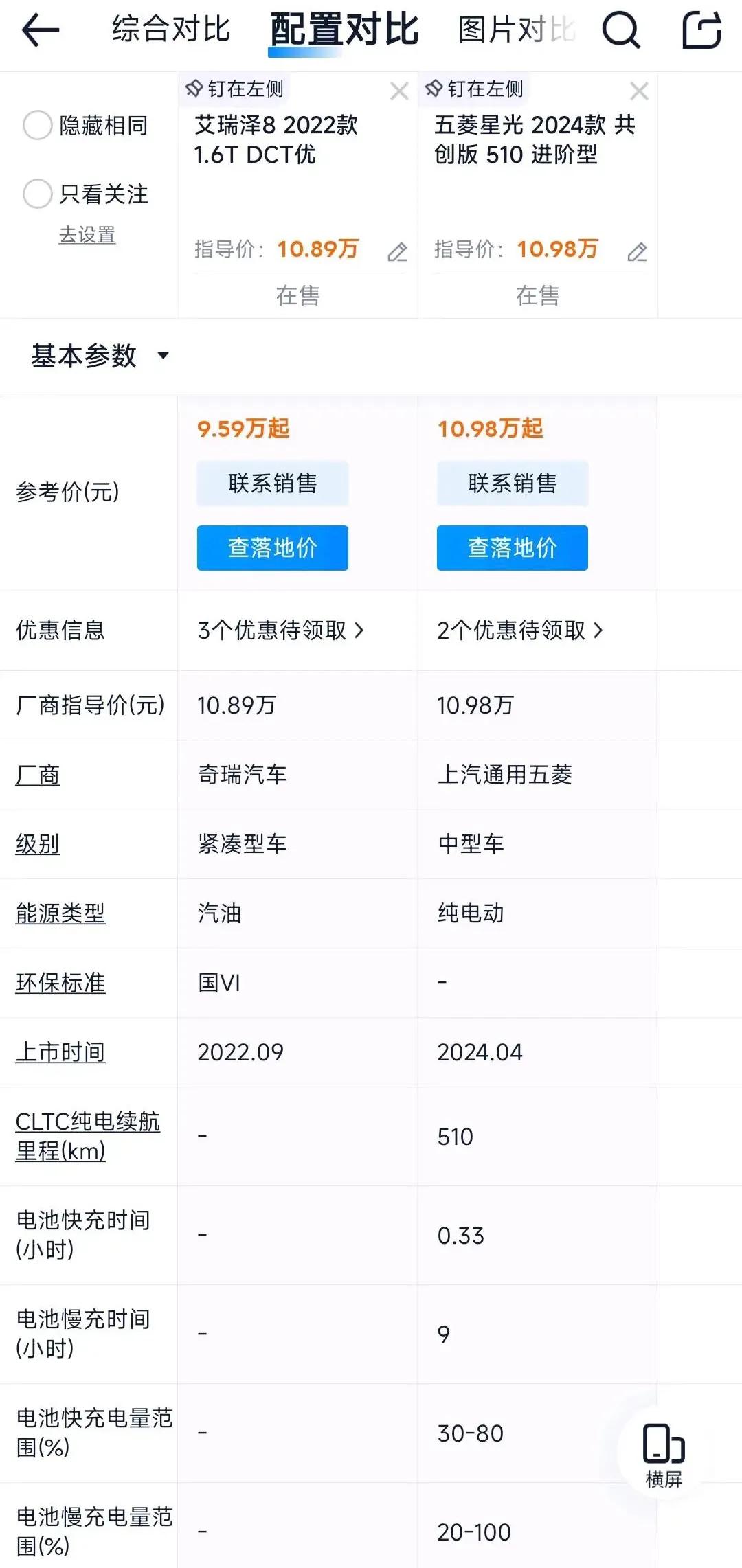 油电同价的时代到了，找了两个性价比 较高且动力外围配置差不多的车对比看了下，以前