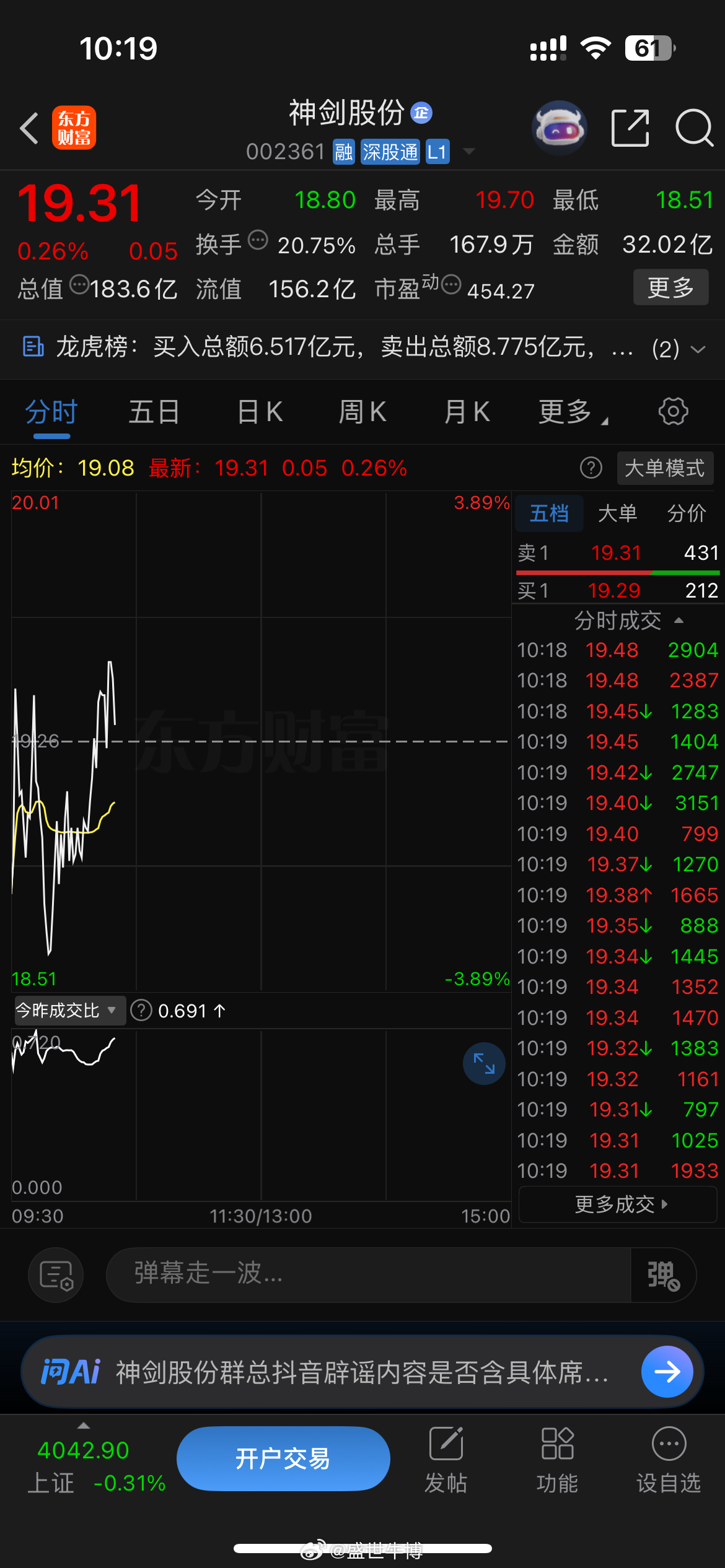神剑股份自行把握止盈点哈 
