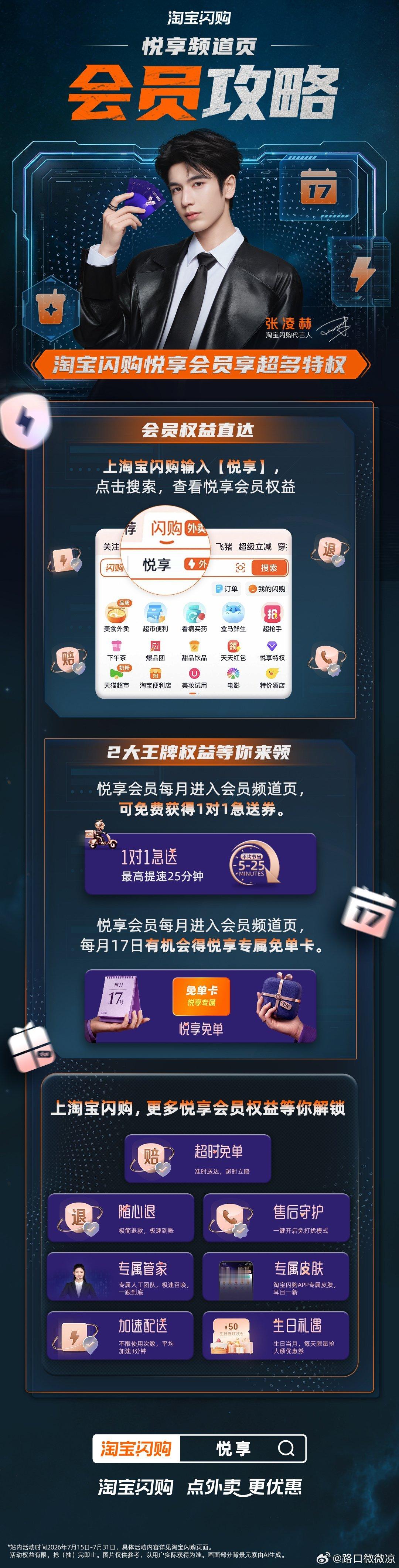 张凌赫悦享越有 本次活动的开放周期固定为7月15日至7月31日，所有福利都设有库