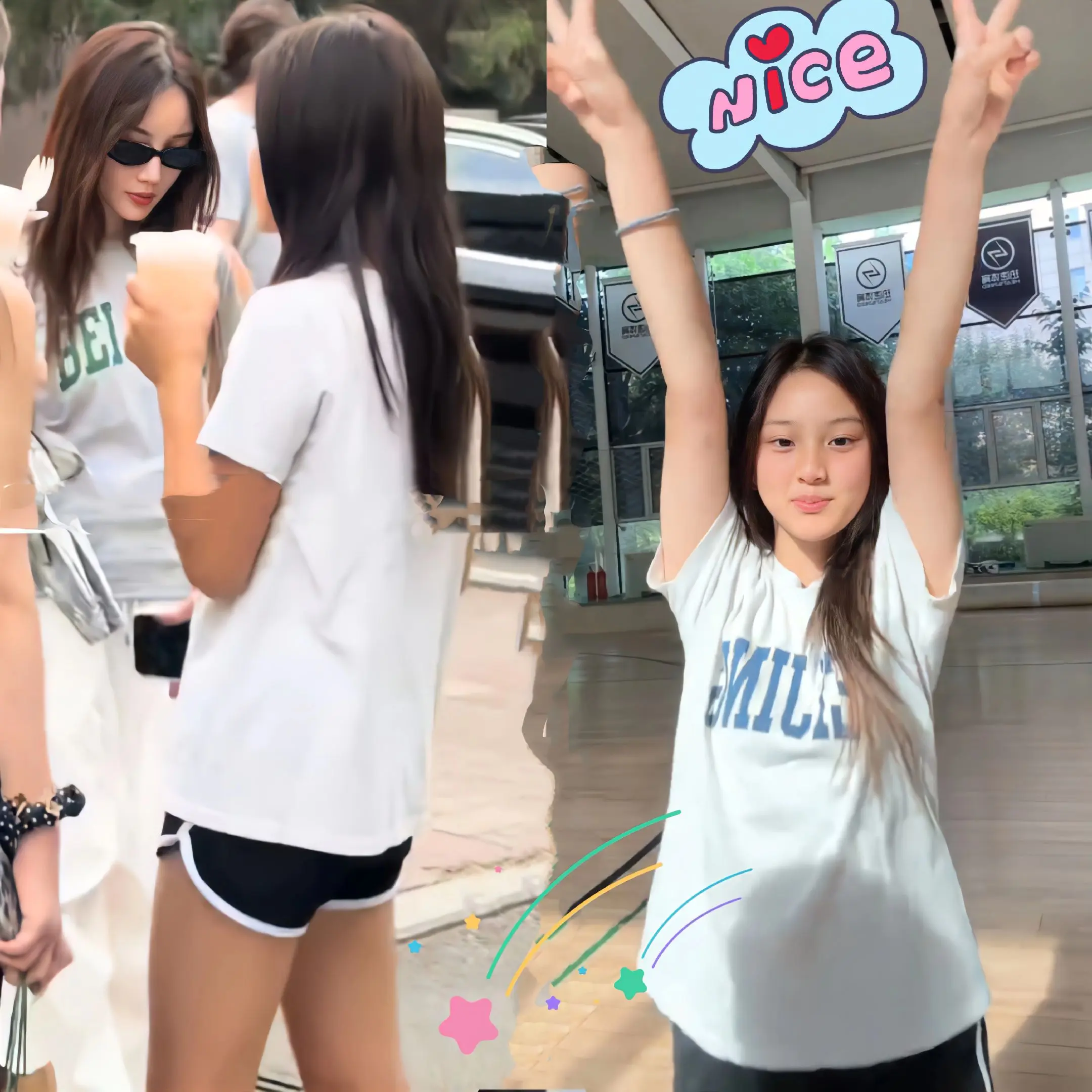 李小璐甜馨三里屯被偶遇！甜馨当天还拍了短视频，看得出很开心，李小璐把女...