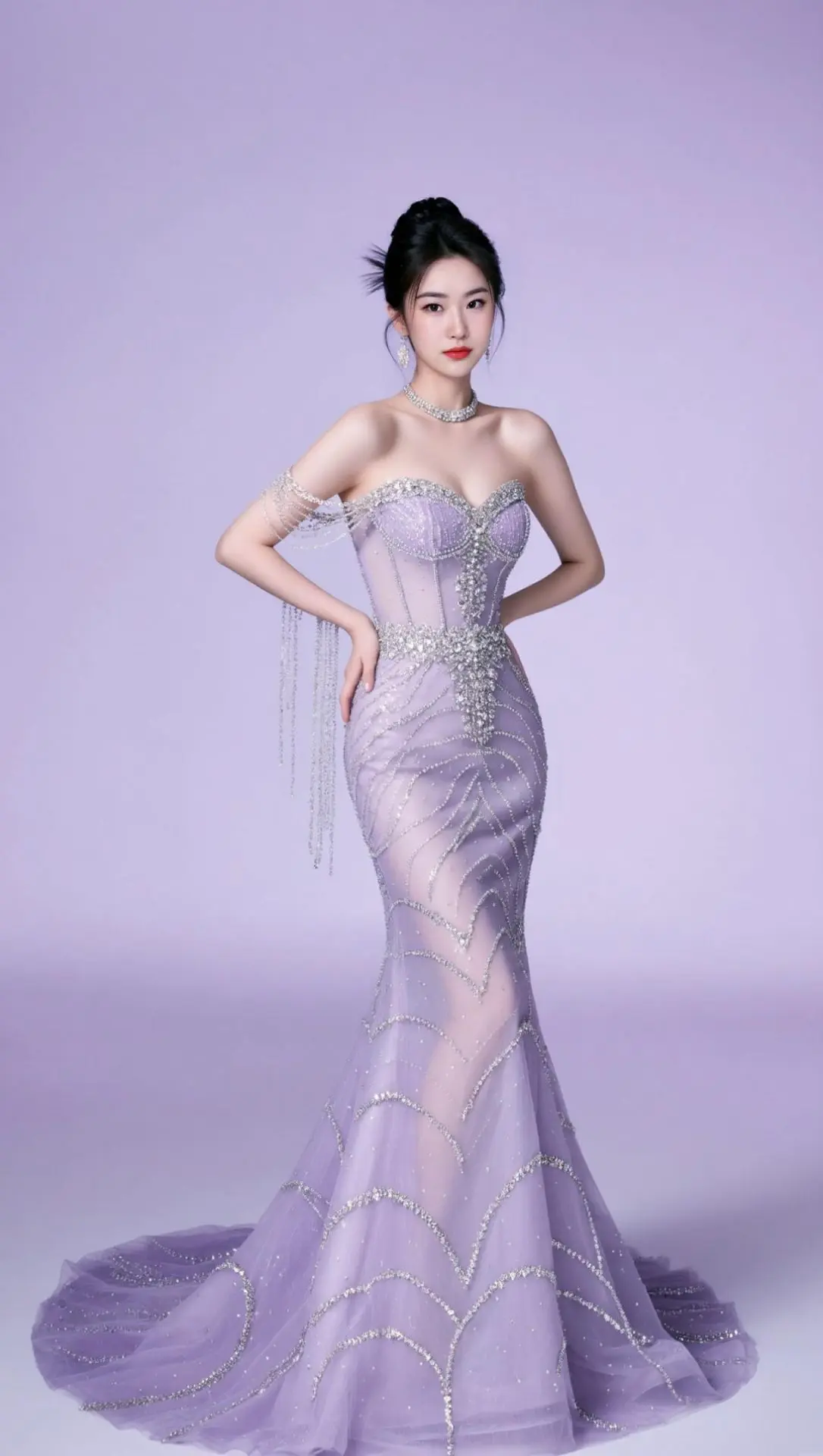 AI淡紫轻奢写真 随变ai随便玩