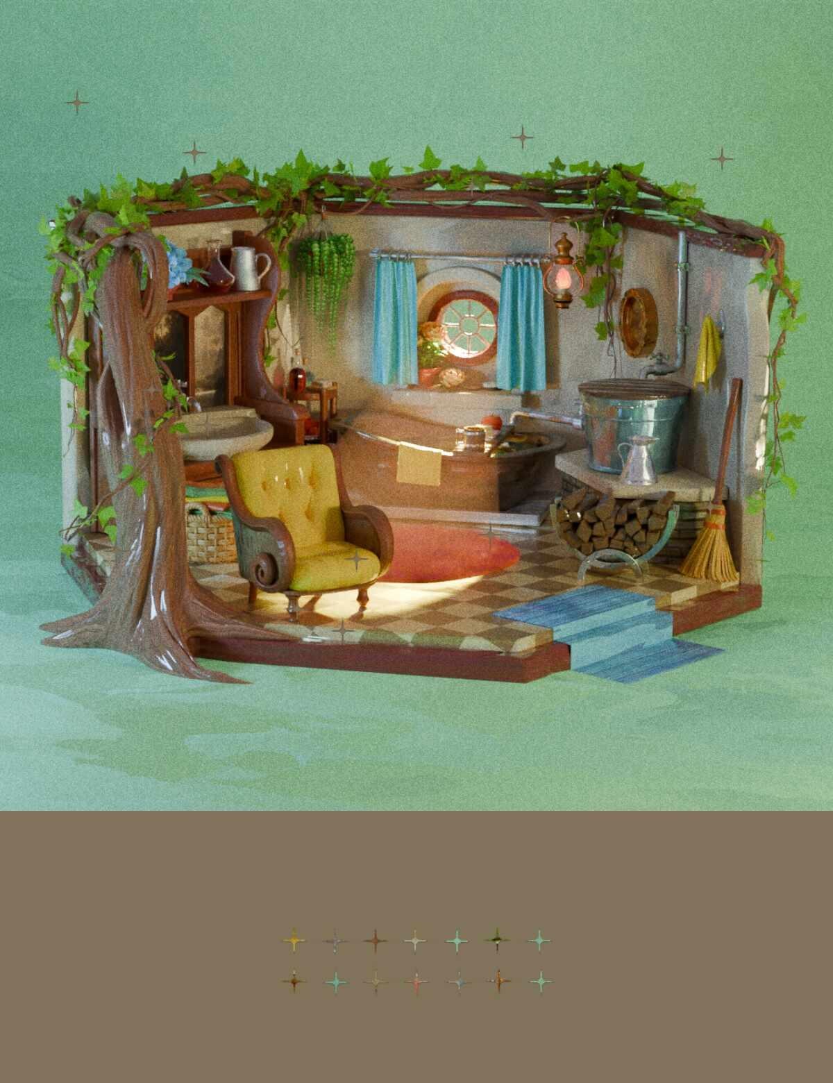 Blender✨夏尔浴室
blender 小房子建模 blender自学