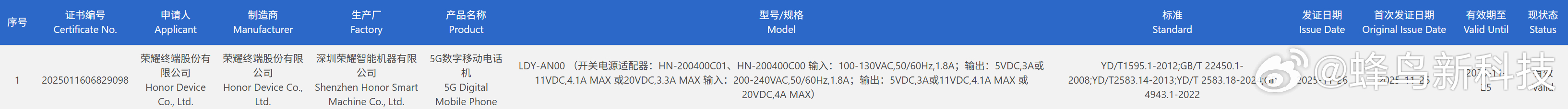【荣耀Magic8 Mini入网：搭载天玑9500与7020mAh电池，主打小屏