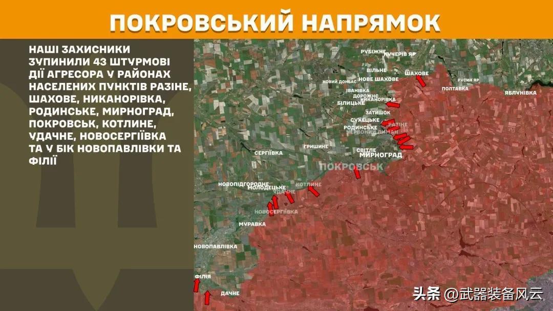 乌克兰仍然坚守波克罗夫斯克地区
乌克兰守军在拉济内、沙霍韦、尼卡诺里夫
卡、罗季