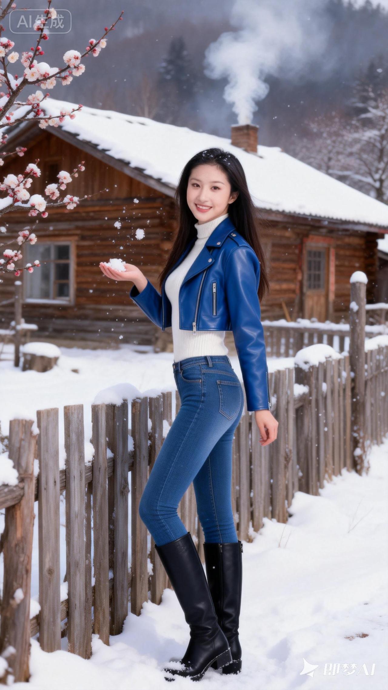 冬日暖阳下，雪中漫步，感受冬日里的温暖与美好。🌨️💙🌸