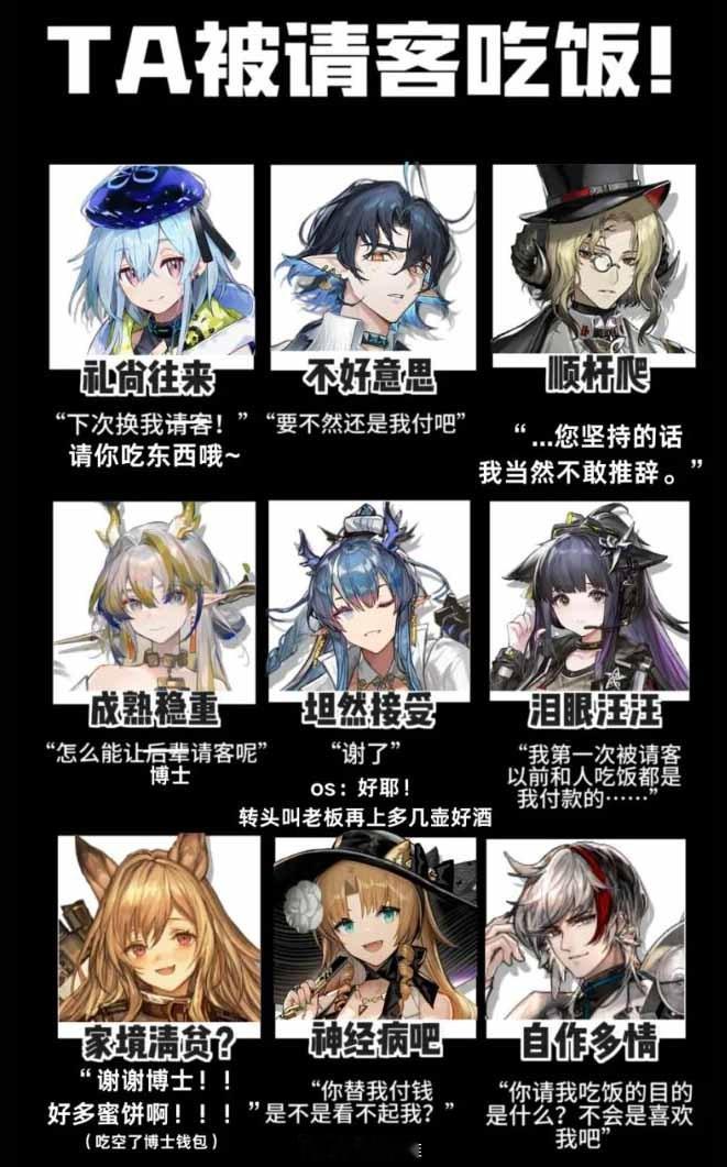 当方舟干员被请客吃饭时#明日方舟# ​​​