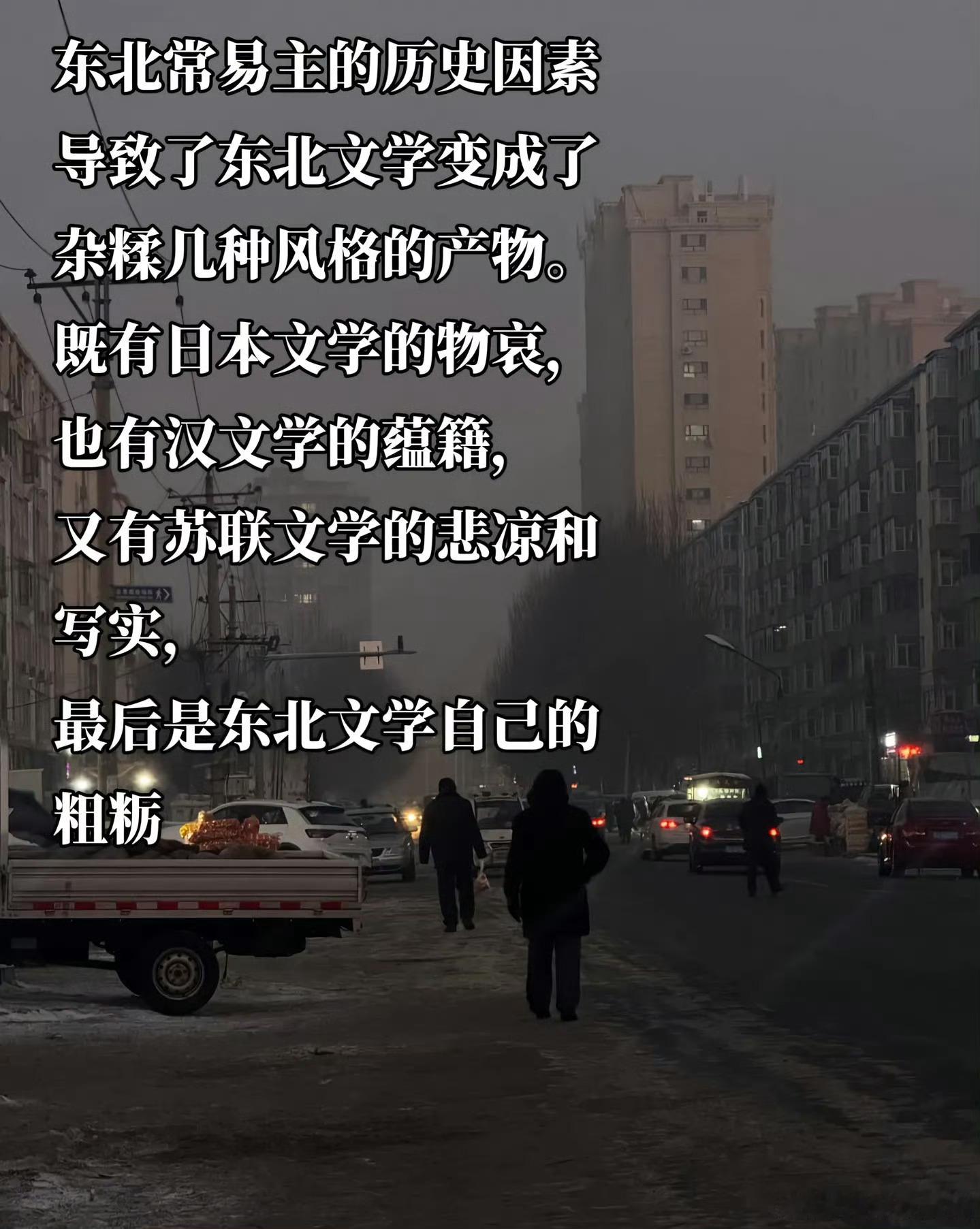 东北文学别瞧东北文学用词朴素，那可是把情写到骨子里。就像酸菜炖粉条，简单食材炖出