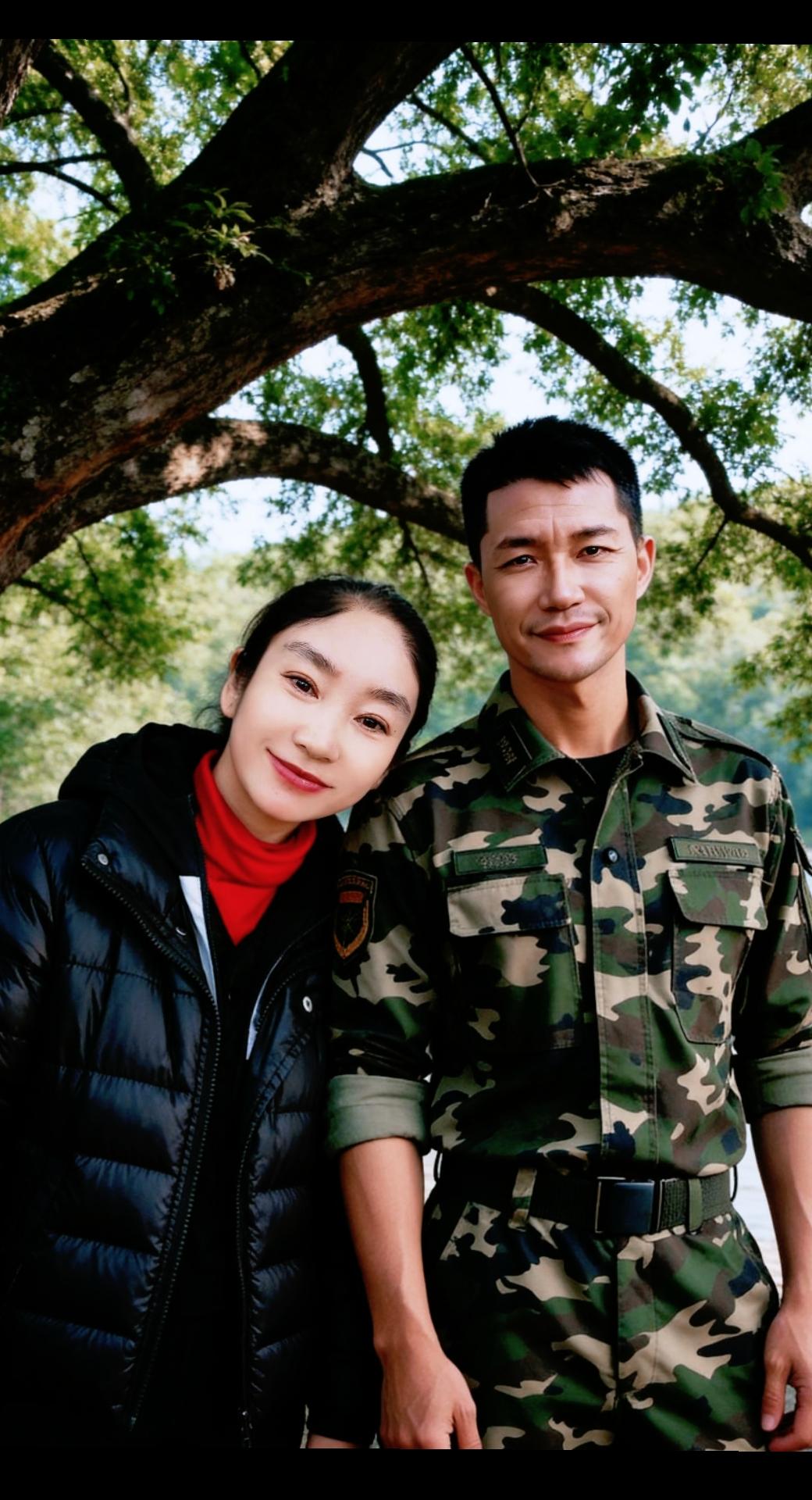经典老兵与妹同框