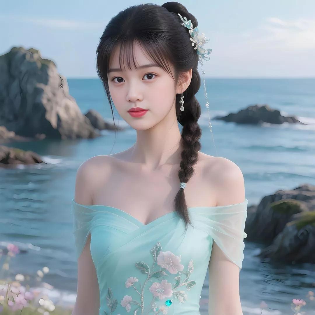 海边花仙子🌸✨ 轻盈纱裙，梦幻花海，仙气飘飘！海边花海少女 白色沙滩长裙 海边