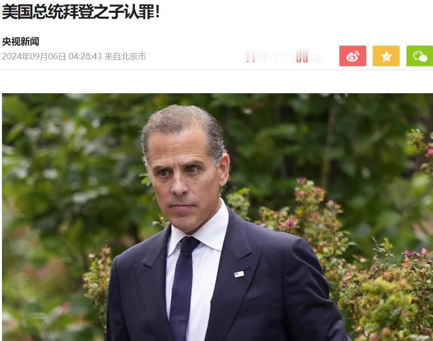 拜登儿子终于低头认罪了，

他被指控的9项罪名中，亨特涉嫌3项重罪和6项轻罪。