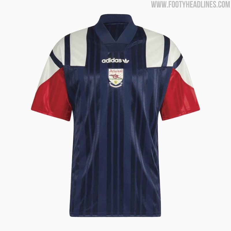 FootyHeadlines消息，阿森纳1992年EQT复古球衣图片，预计今年夏