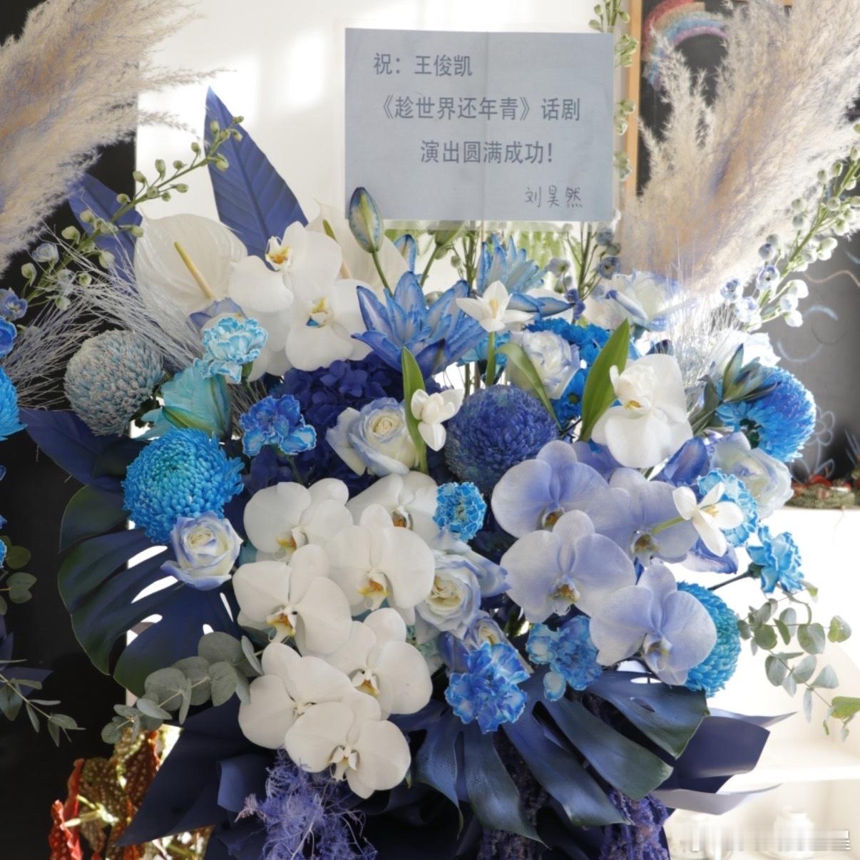 友谊长存呀刘昊然给王俊凯话剧送花篮刘昊然给王俊凯送了花篮