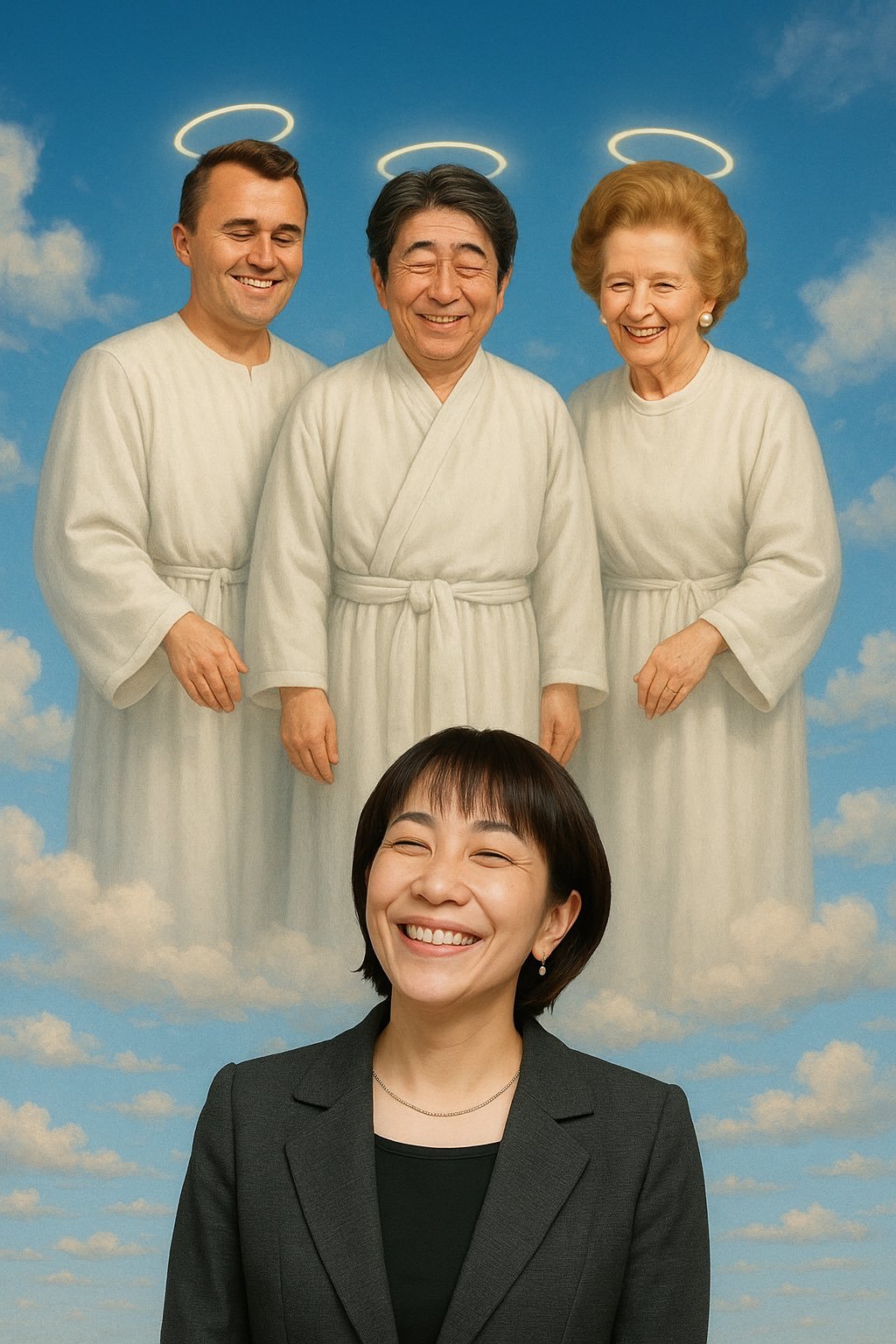 一张图看懂高市早苗的政治立场，政坛导师和她自己的职业生涯模版。 ​​​