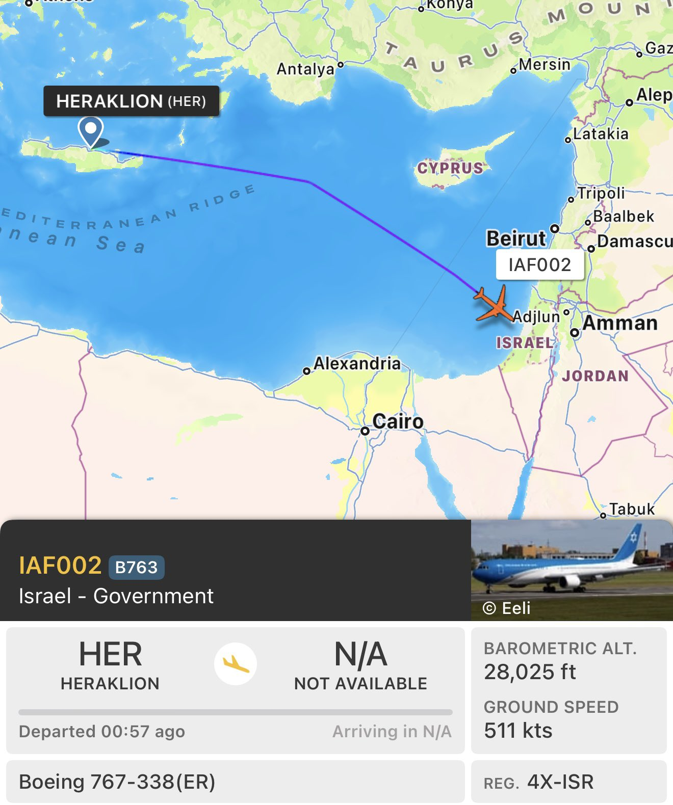 内塔尼亚胡的“锡安之翼”专机在降落克里特岛后，又立马返回了以色列。可能如当地媒体