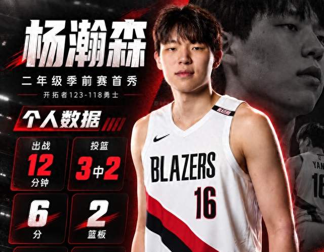 高效出场！杨瀚森6+1+3 莫兰特首秀8中3 4失误 开拓者力克勇士！