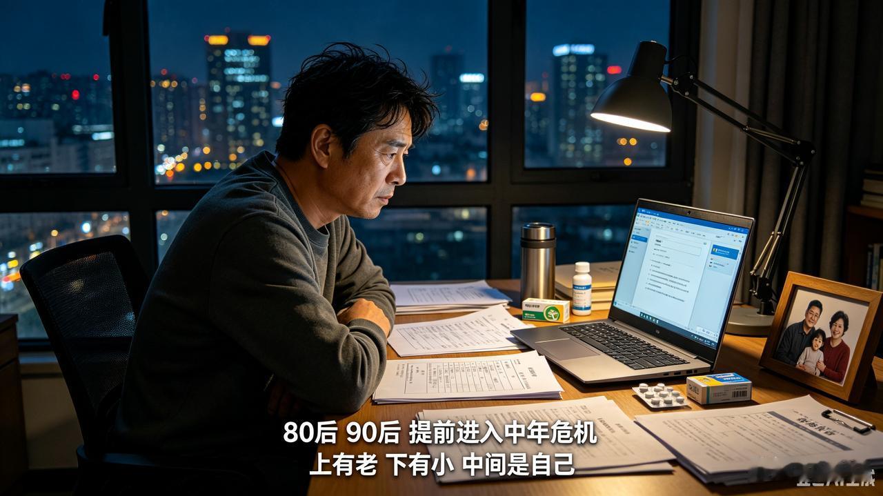 现在的80、90后提前遭遇中年危机，上有老下有小、就业压力大、社保和生活保障难的
