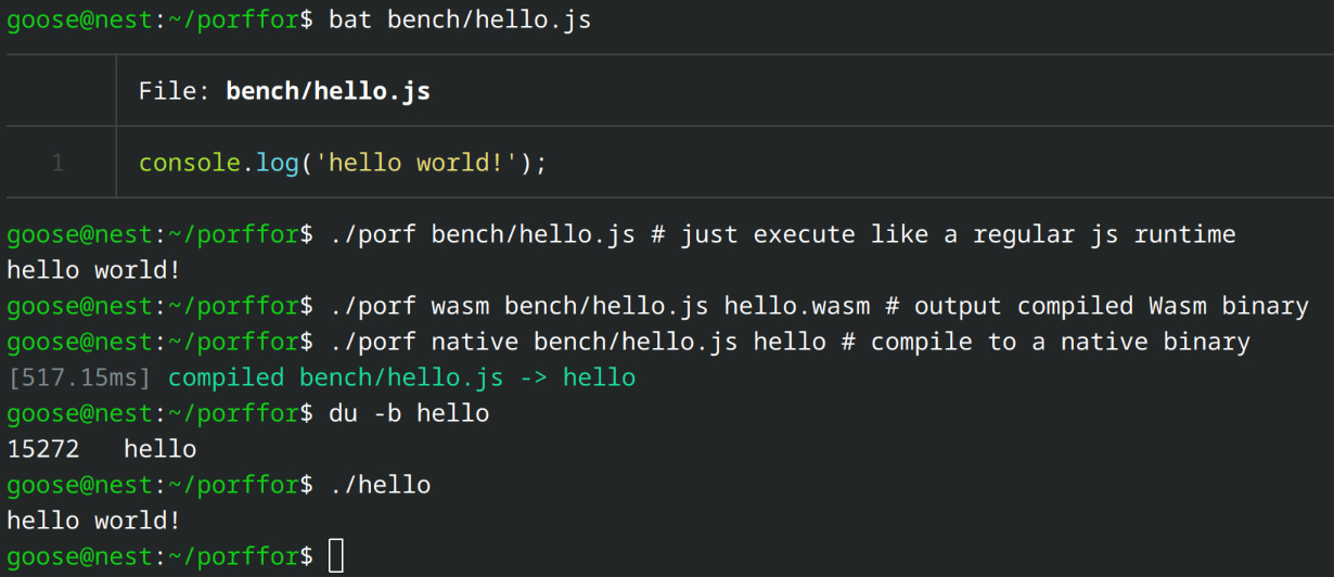 Porffor 是一个实验性的 JavaScript 引擎，它通过提前将 JS 