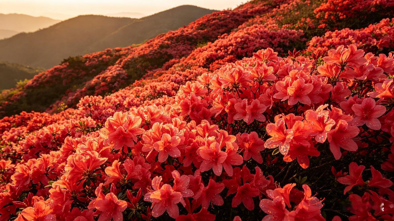 杜鹃花旅游简直太棒啦！之前我前往江西井冈山，那儿的杜鹃花开得极为灿烂。
漫山遍野