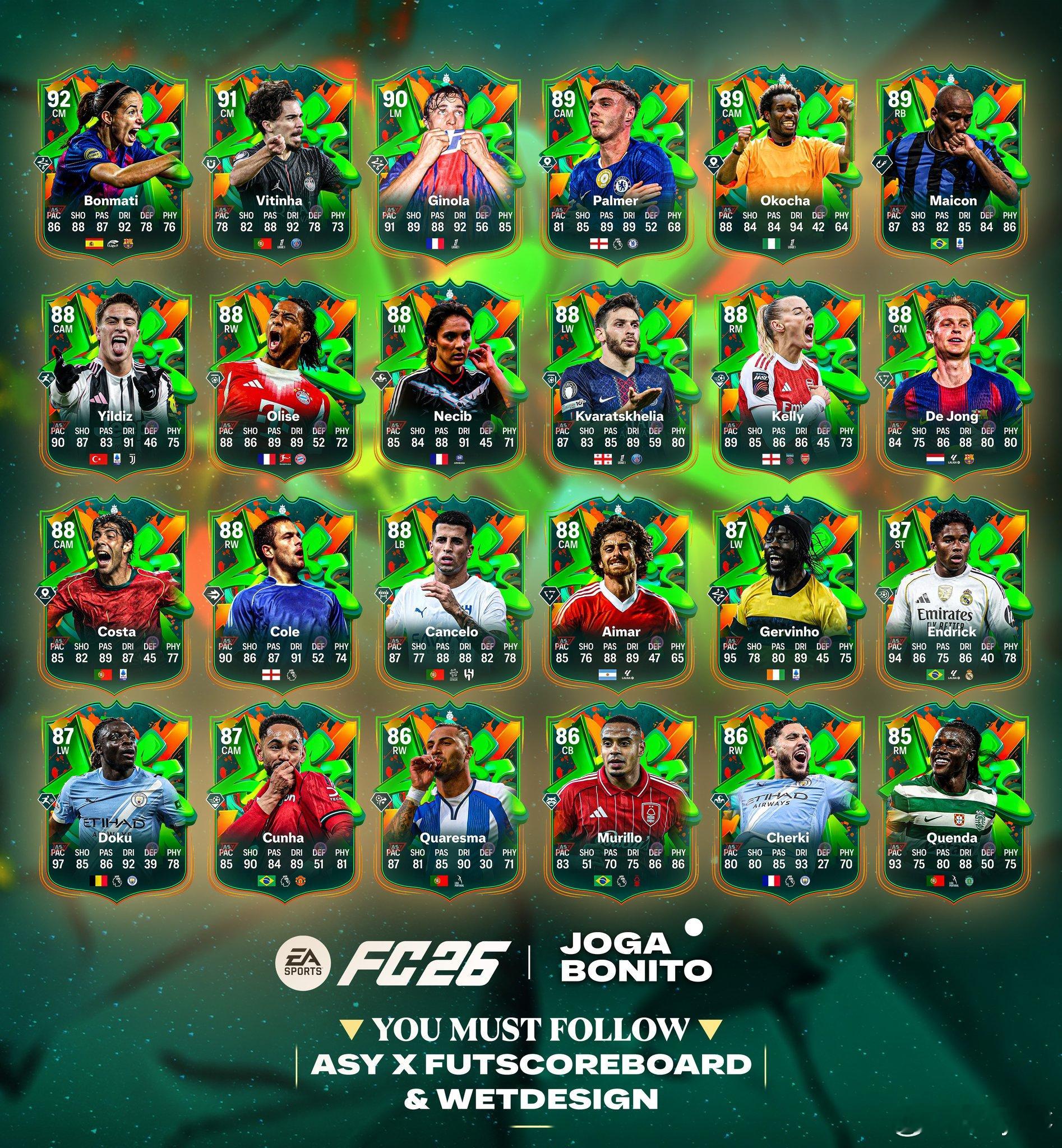 Joga Bonito活动的球员阵容泄露。FC26
