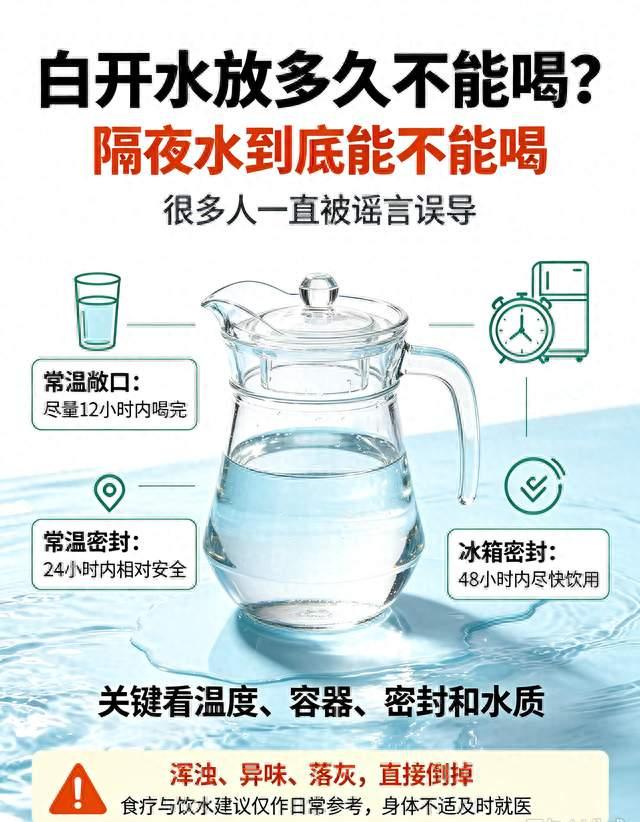 白开水放多久不能喝？隔夜水到底能不能喝，很多人一直被谣言误导