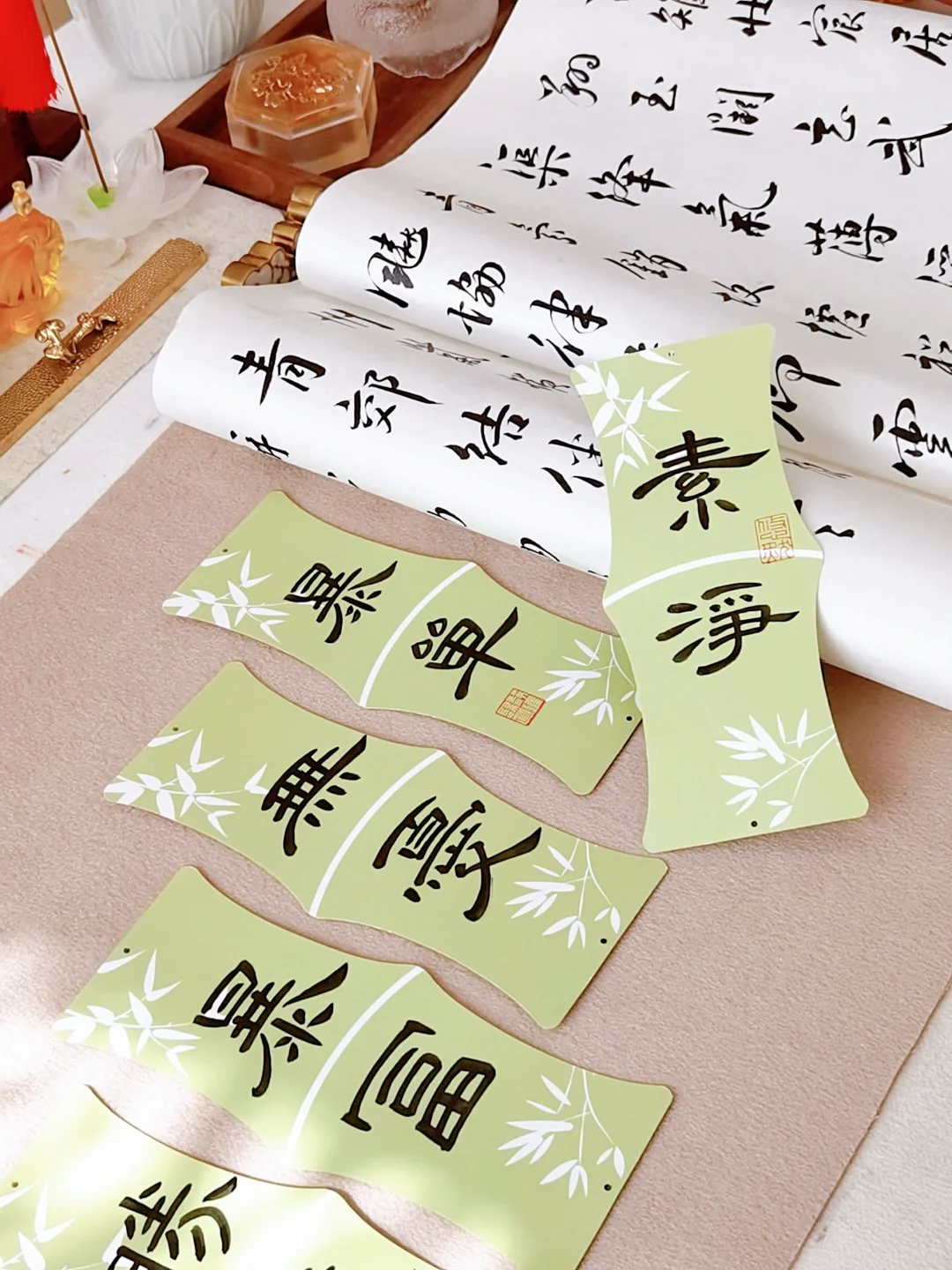 整理文房的时候翻出来一堆竹节书签🔖