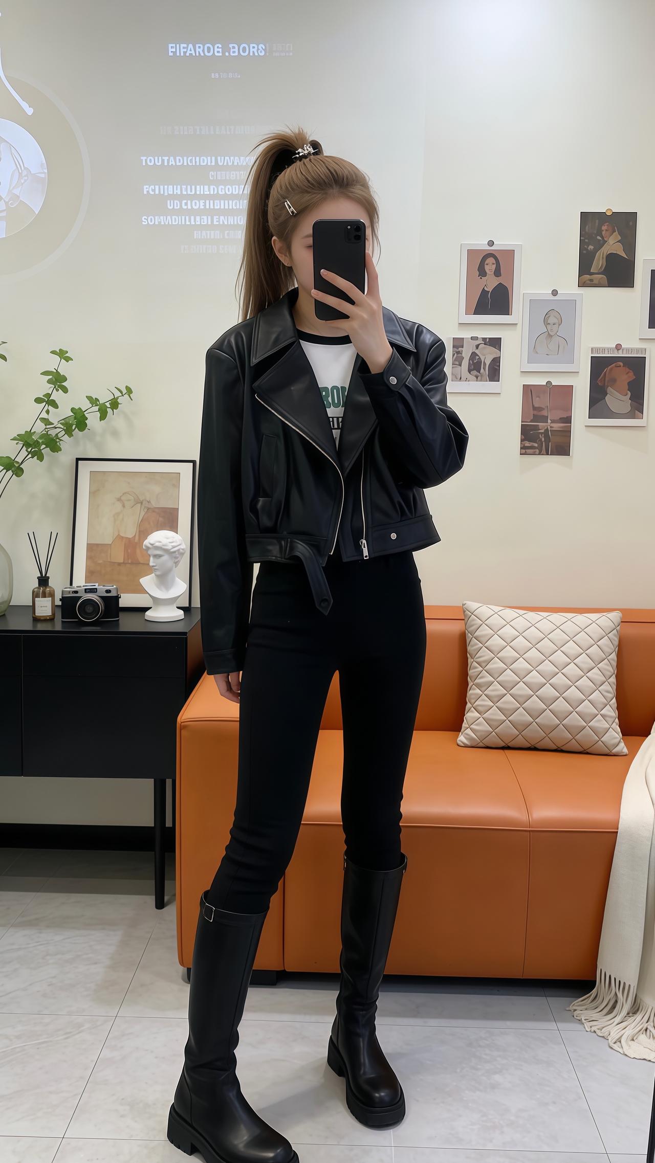 小个子短款皮衣洋气上档次 谁穿谁好看