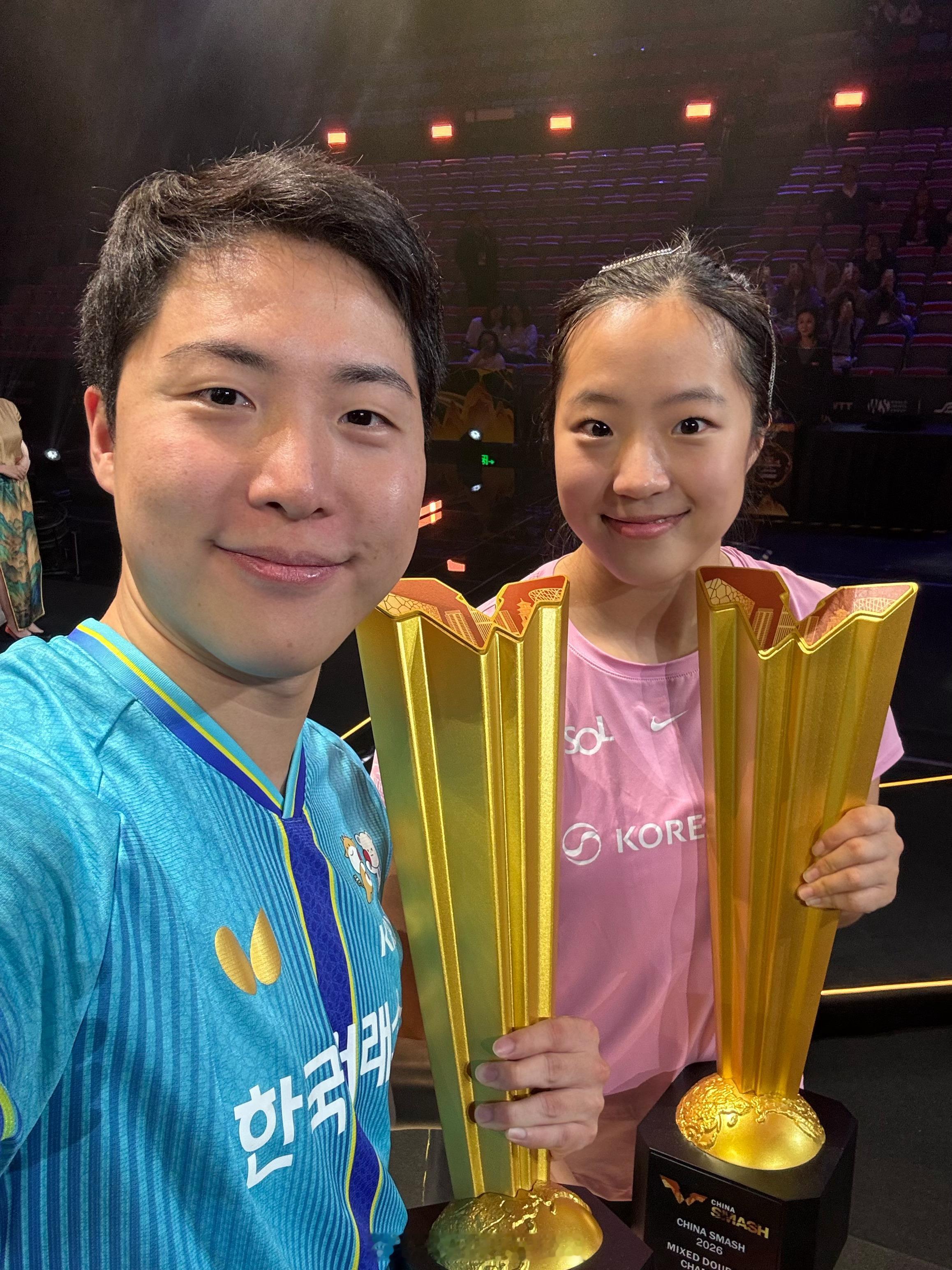 WTT中国大满贯2026 混双冠军自拍🤳 ​​​