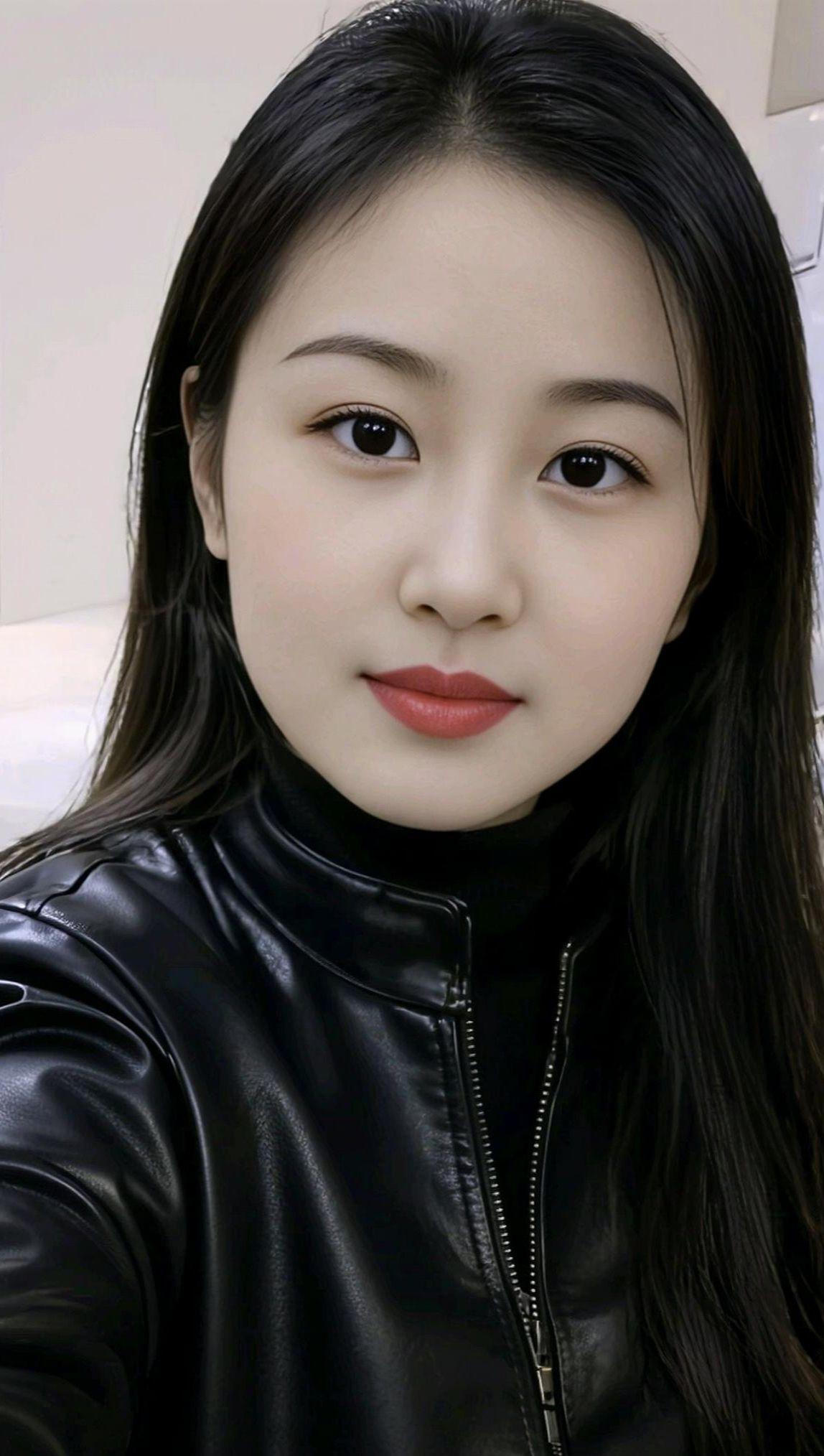 皮衣自拍 气顷穿搭清纯甜美女孩 甜美优雅写真 穿搭技巧