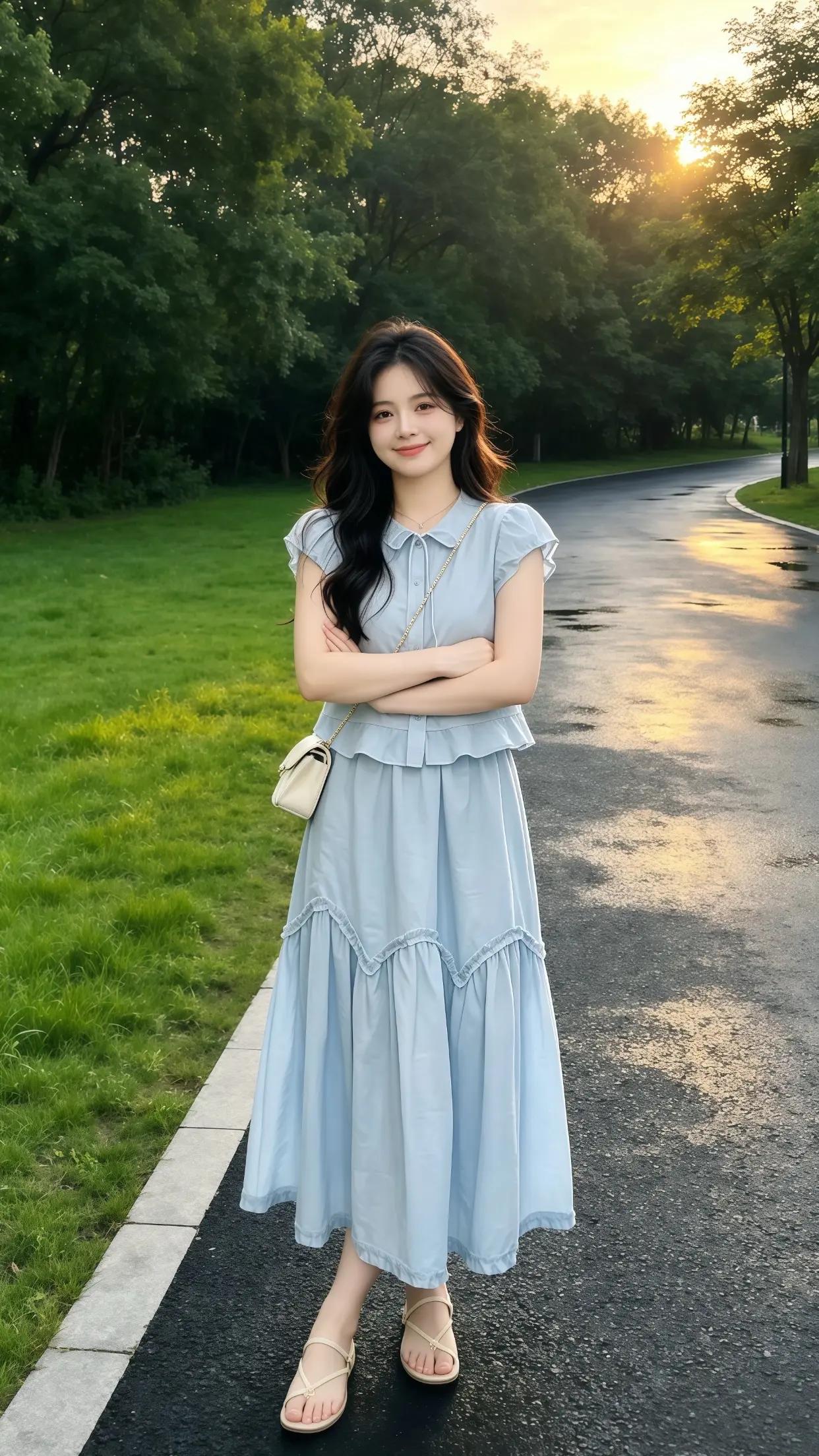 分享夏季韩系穿搭 女生不费力的夏季穿搭 浅交一下我的夏季穿搭作业 户外长裙穿搭 