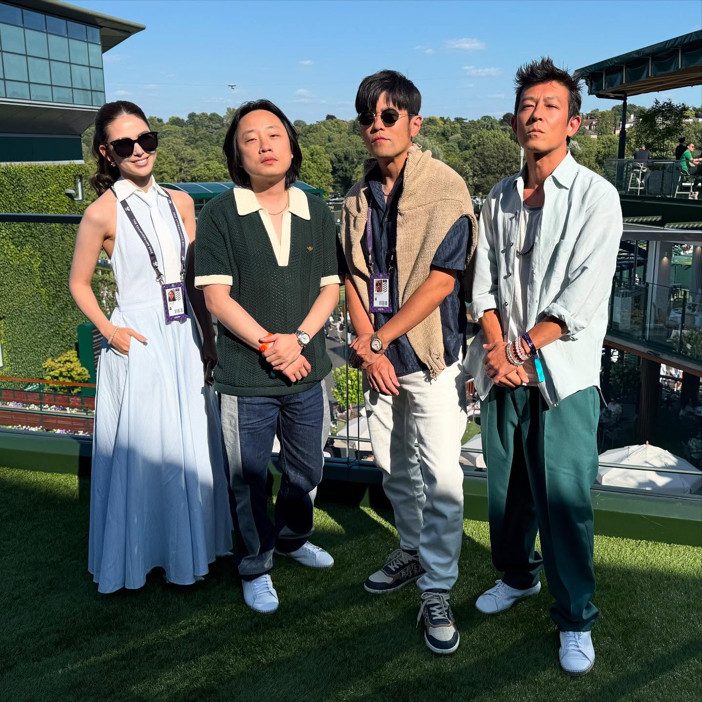 周杰伦陈冠希温网合照 网球迷是一家！周杰伦、昆凌、陈冠希、欧阳万成温网大合照！温
