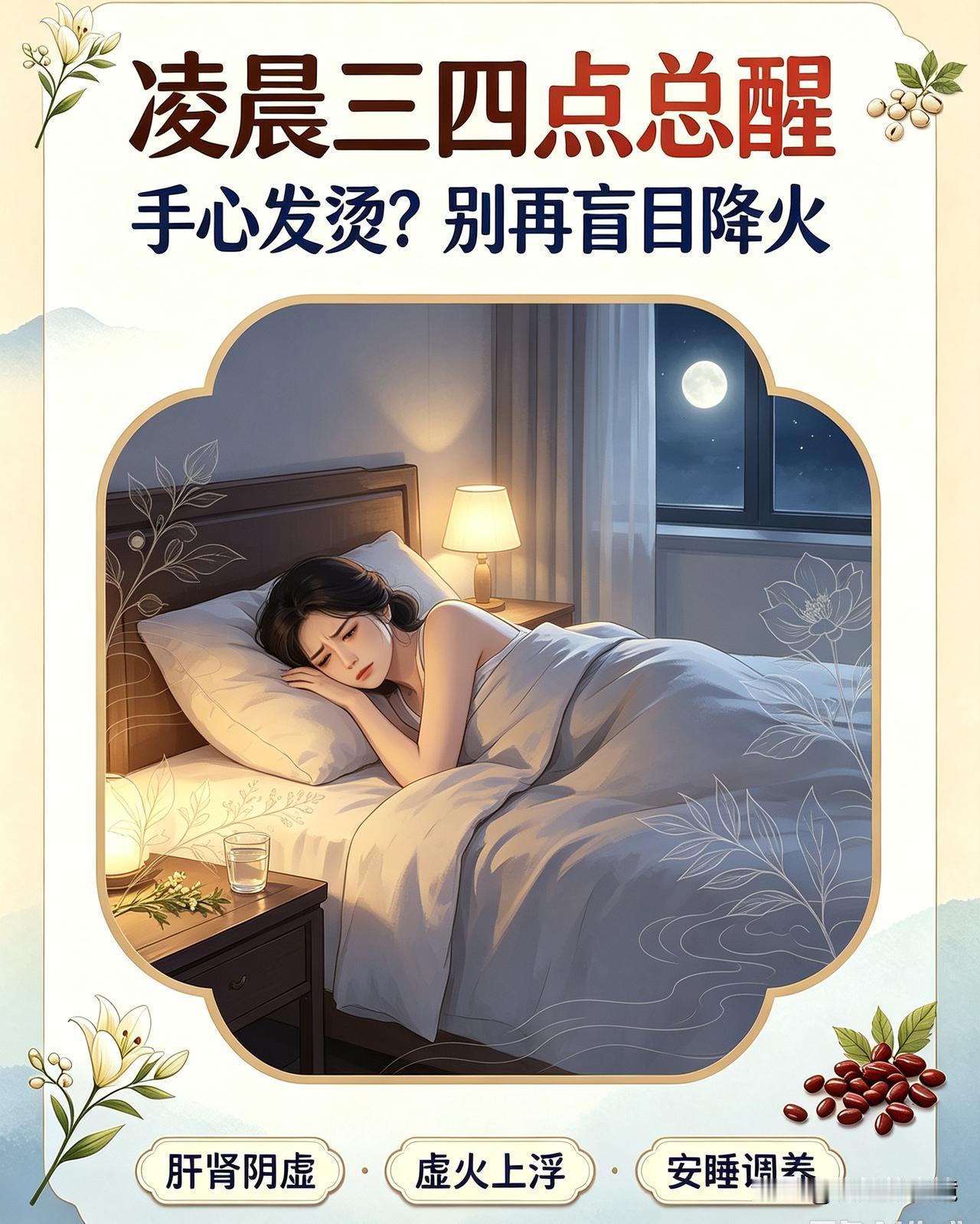 凌晨三四点总醒、手心发烫？别再一味盲目降火了
 
不少中年人都有同款难受困扰🌙