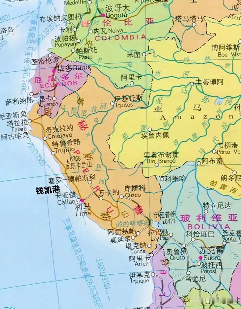 进入美丽国后花园，中国在南美有大港口了，秘鲁钱凯港，距离利马80公里经济区，地理