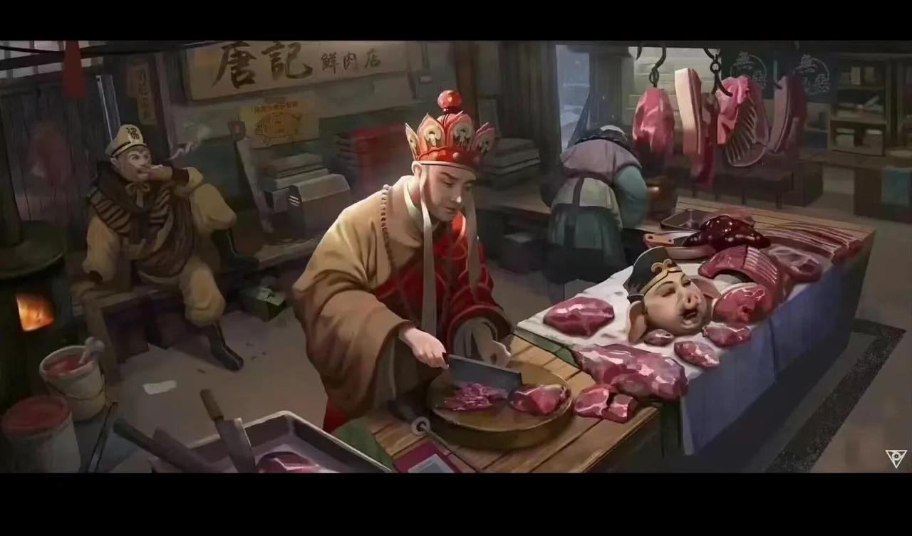 这是取经路上散伙了，把八戒卖了凑盘缠钱吗