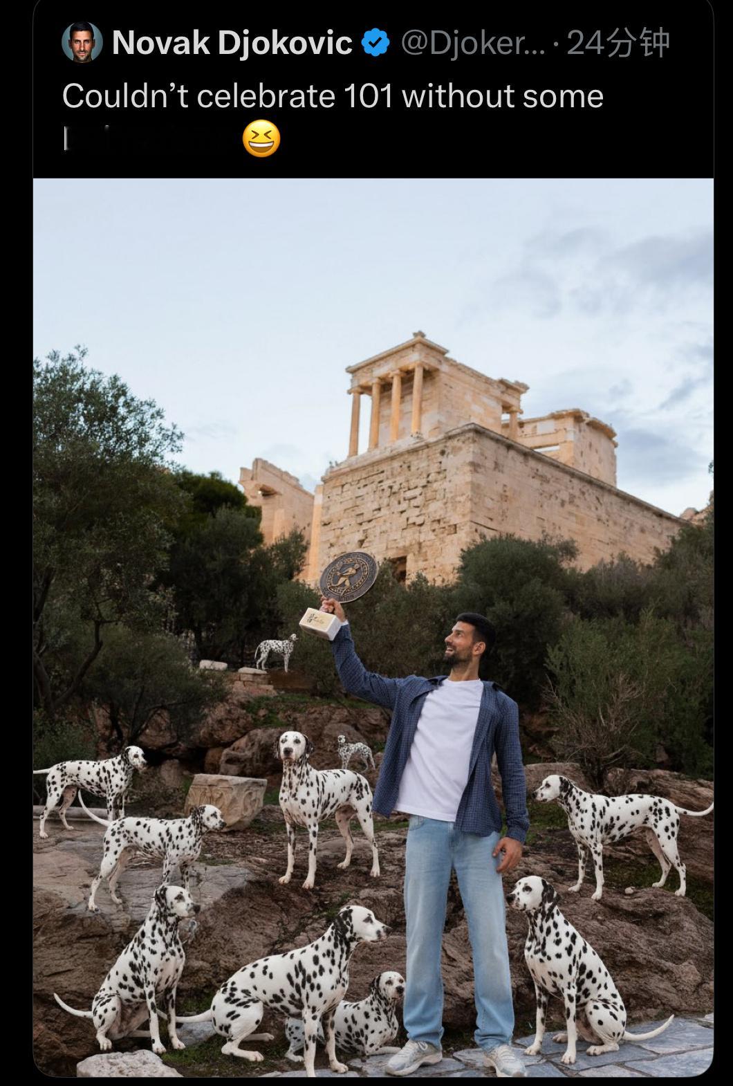 德约真的去和一群斑点狗合影庆祝101冠[doge]大家小时候应该都看过《101忠