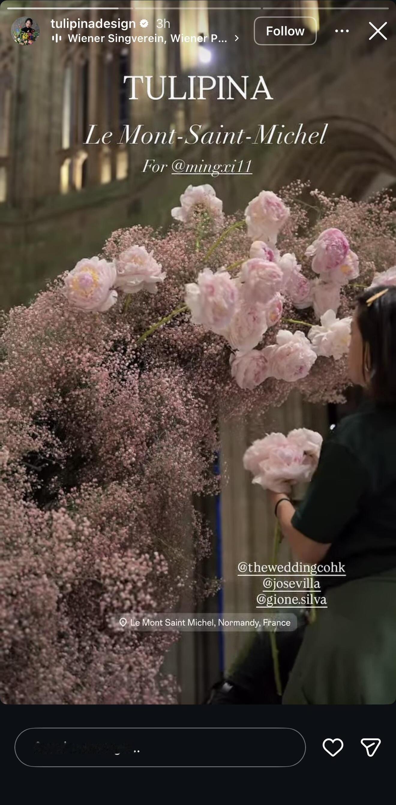 奚梦瑶婚礼花艺太美了 