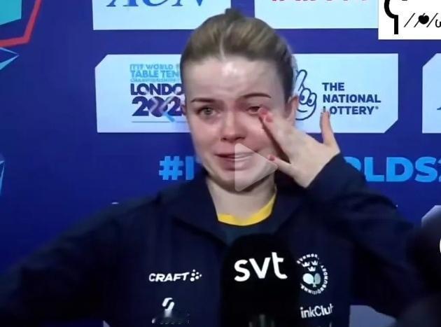 国乒女团3-0横扫瑞典女团这波太解气了！赛后瑞典三位姑娘直接心态崩了当场落泪，看