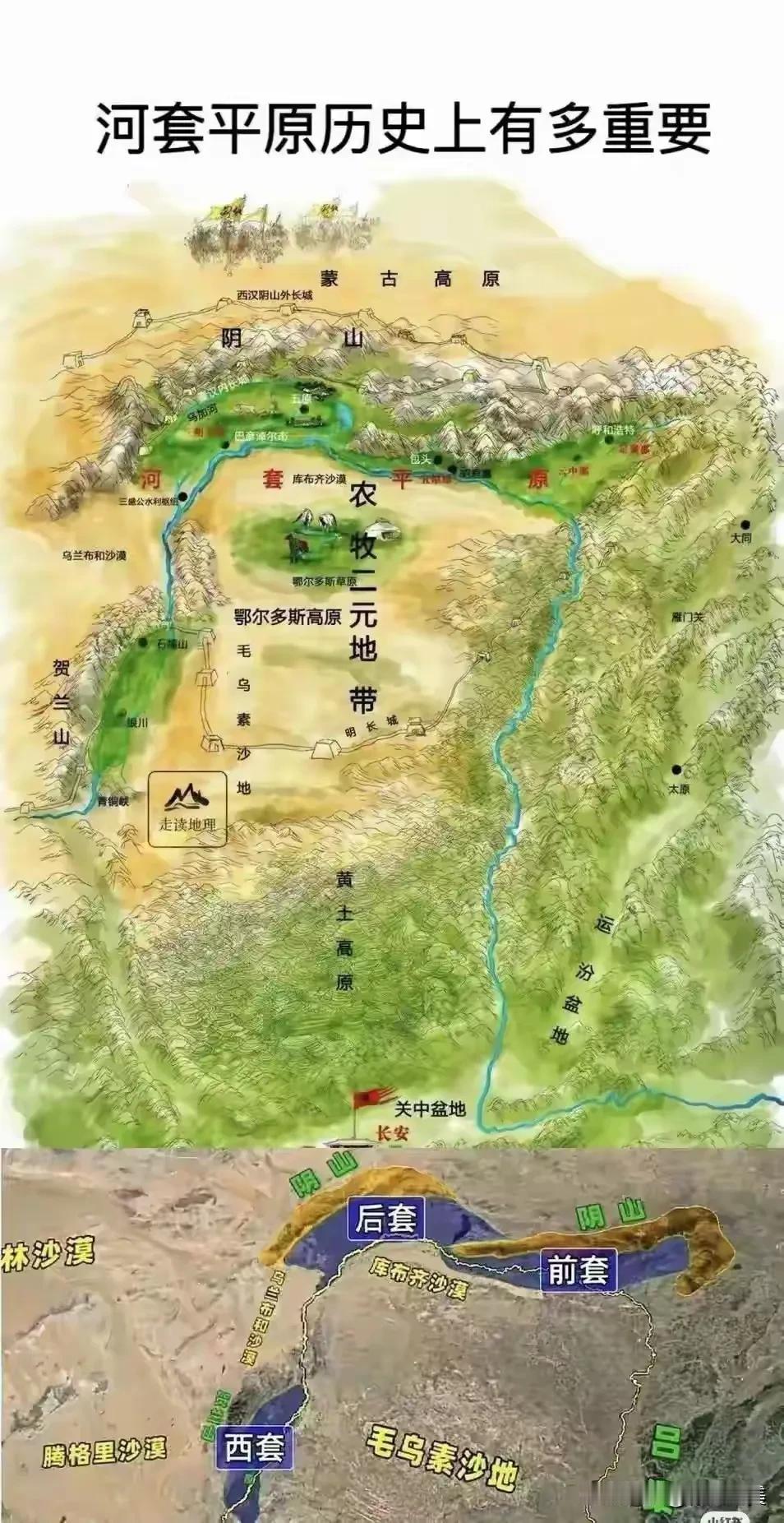 河套地区对于关中有多重要？

位于阴山以南、贺兰山以东的河套平原（西套、后套、前