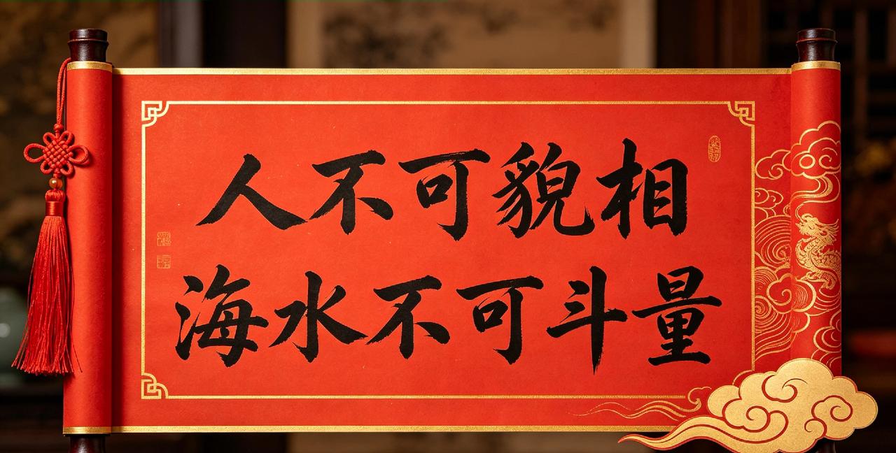 上联是：人不可貌相，怎么对下联