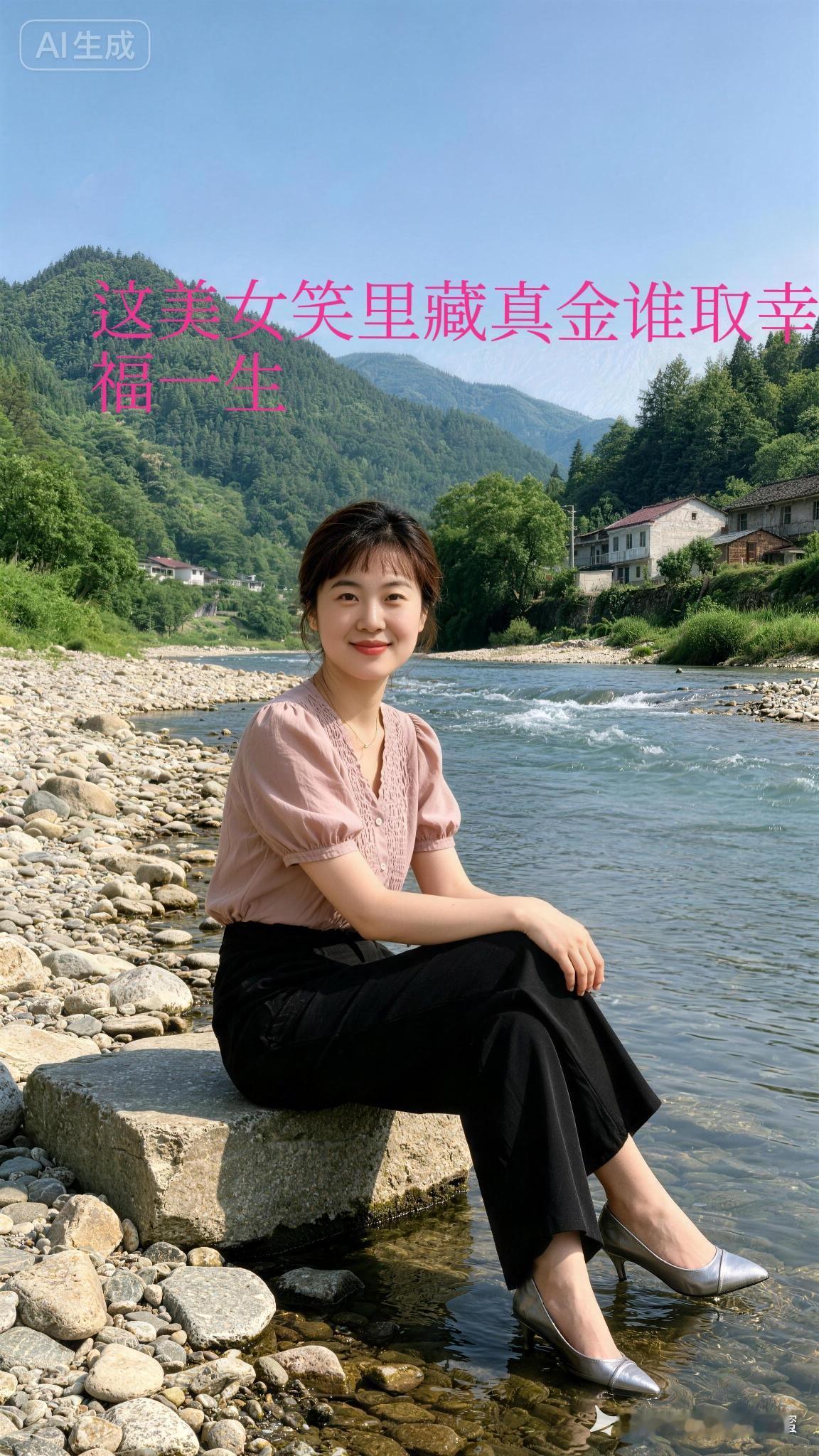 在山间小溪边，享受宁静的午后时光🍃💦谁娶到幸福一生，你认同吗❓？