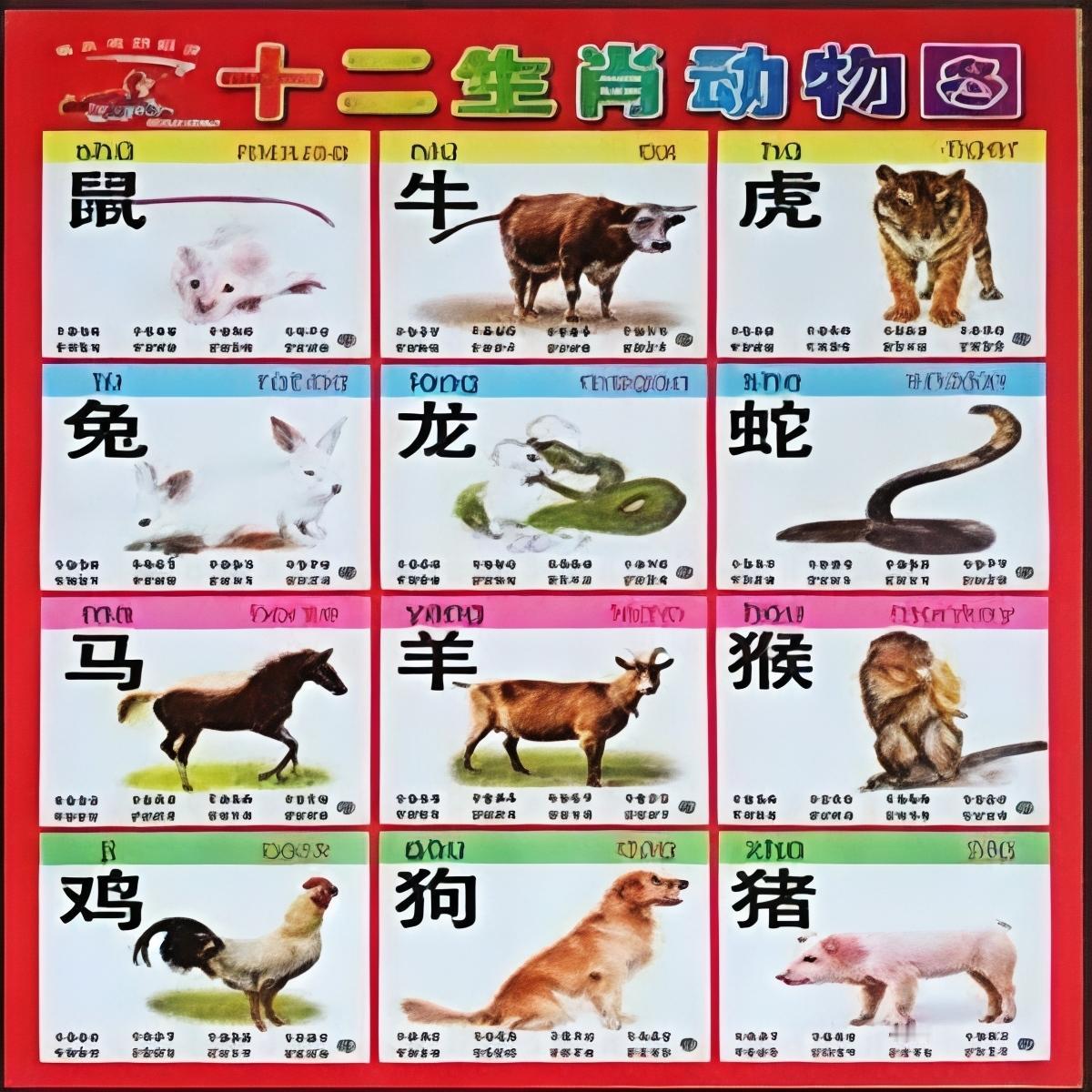 十二生肖里为何没有常见的鹅、鸭、鱼、鸟呢？
四脚动物最多，鼠、牛、虎、兔、马、羊