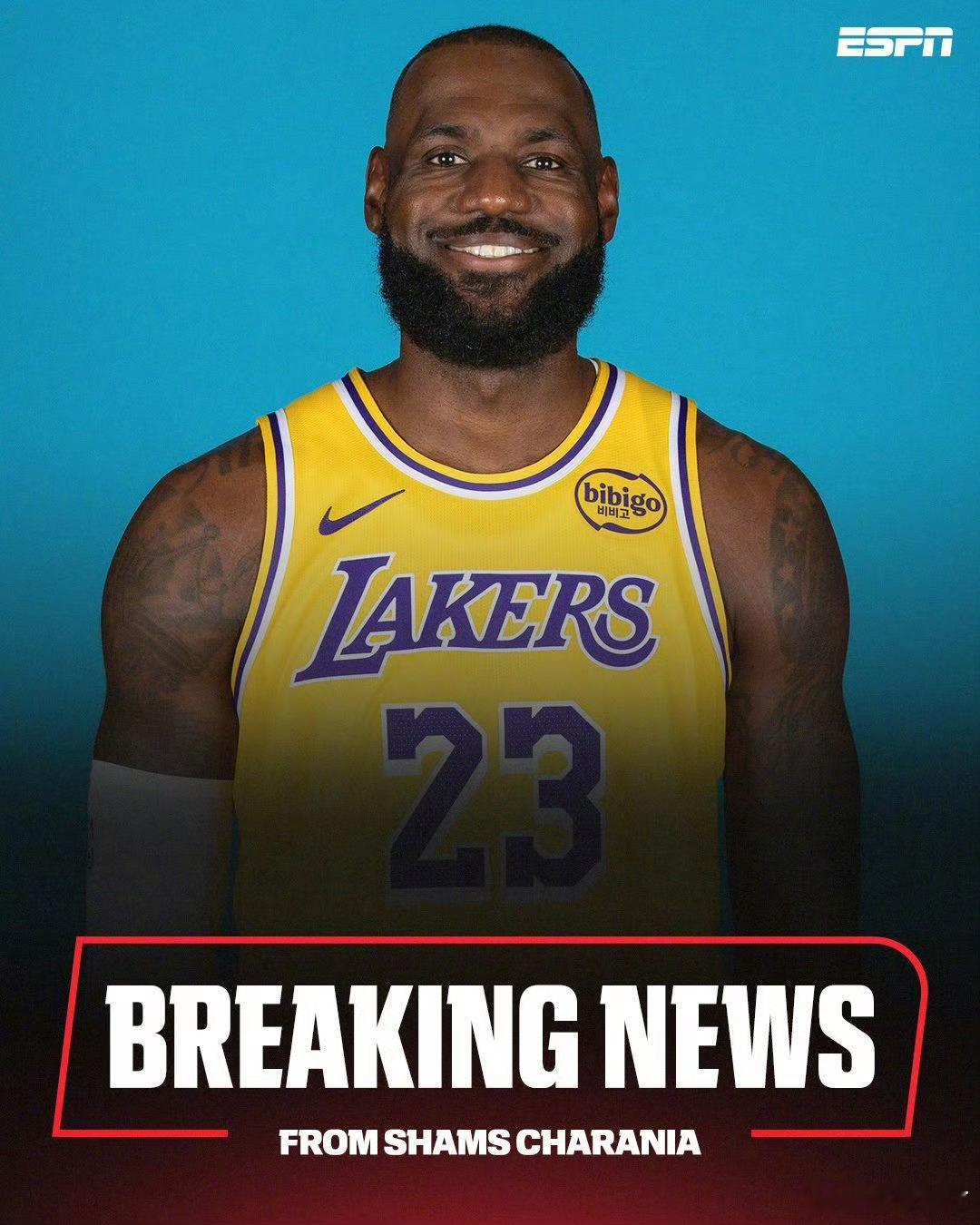 Shams：湖人从发展联盟召回詹姆斯，他将于周一完整参加球队训练。老詹本周在发展