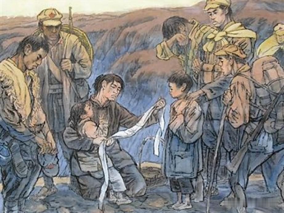 1935年，红军战士谢益先把绣着"谢"字的干粮袋塞给陌生母子，自己喝凉水倒在了草